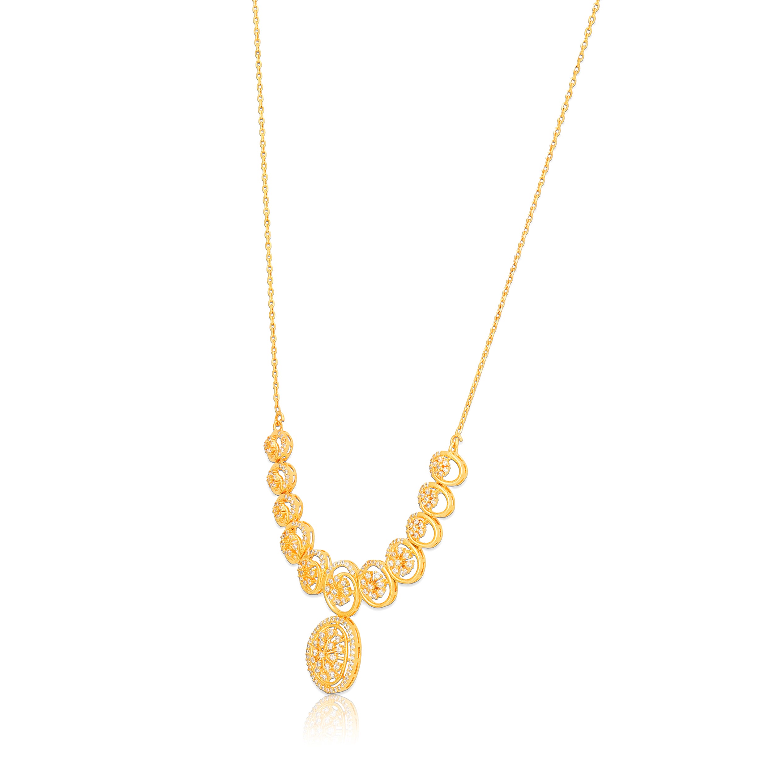 925 Sterling Silver Golden Flora Medallion Necklace for Women
