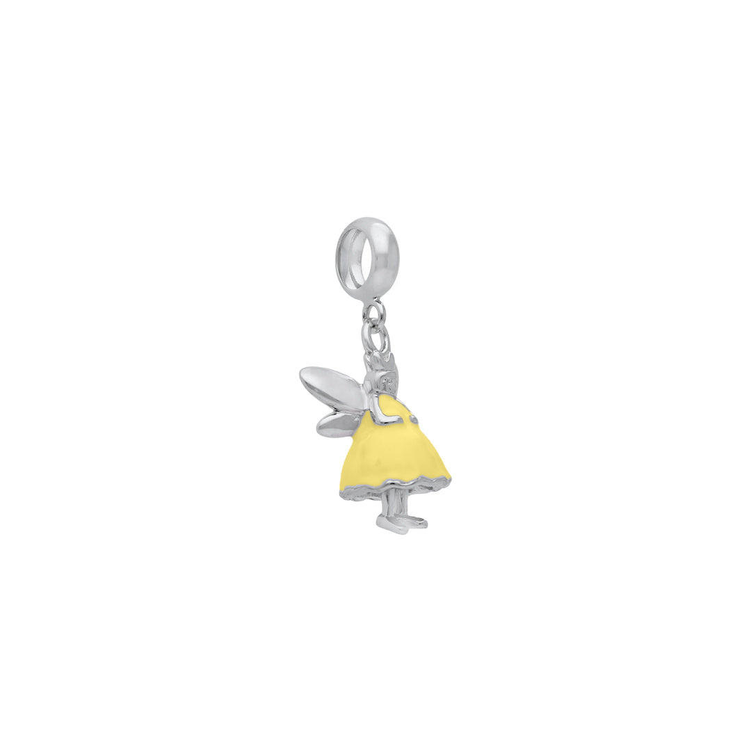 925 Sterling Silver Honeydew Fairy Rhodium Plated Pendant For Kids