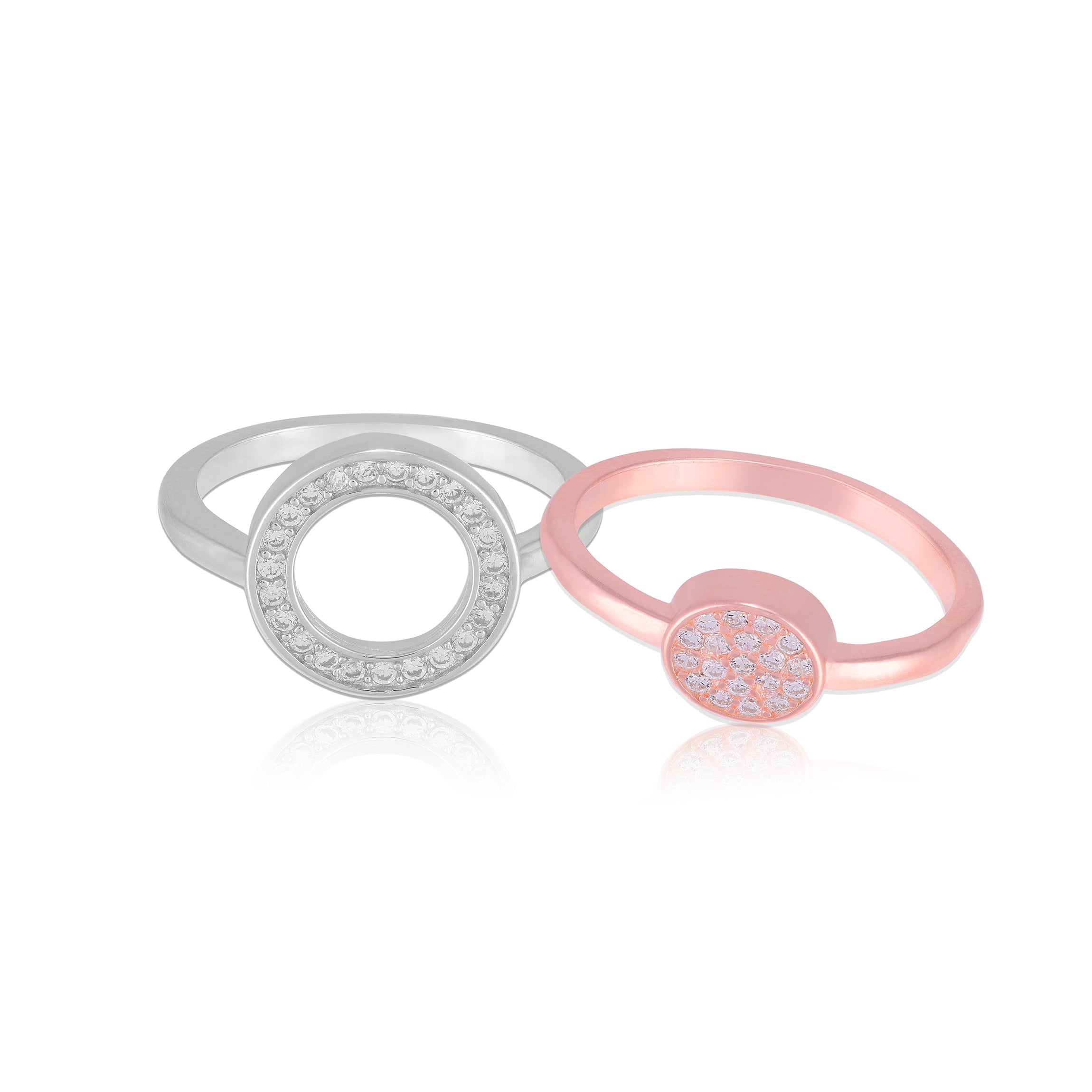 925 Sterling Silver Inter Loop Dual Tone Detachable Ring for Women