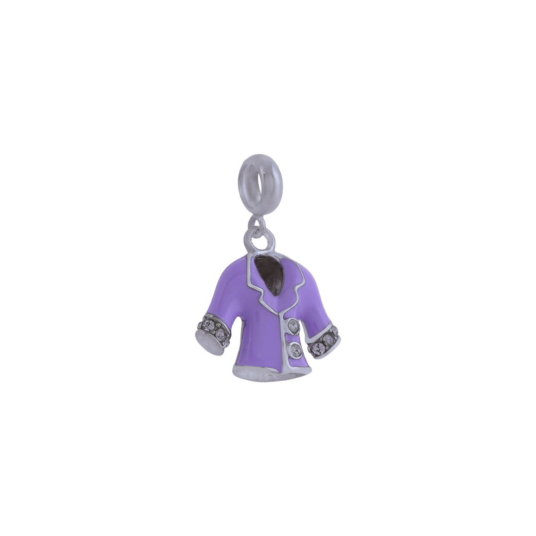 925 Sterling Silver Lavender Coat Rhodium Plated Pendant For Kids