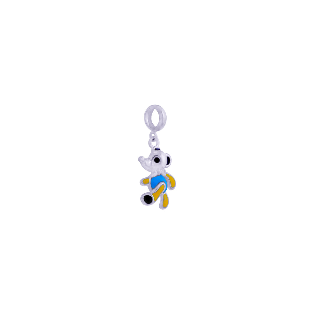 925 Sterling Silver Little Mousie Rhodium Plated Pendant For Kids