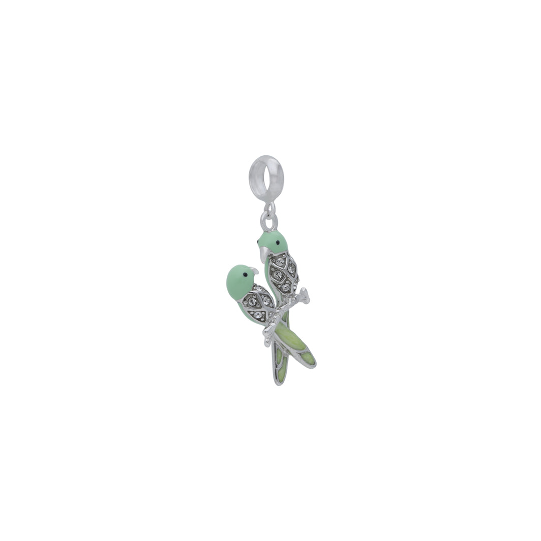 925 Sterling Silver Lush Green Lovebirds Pendant for Kids