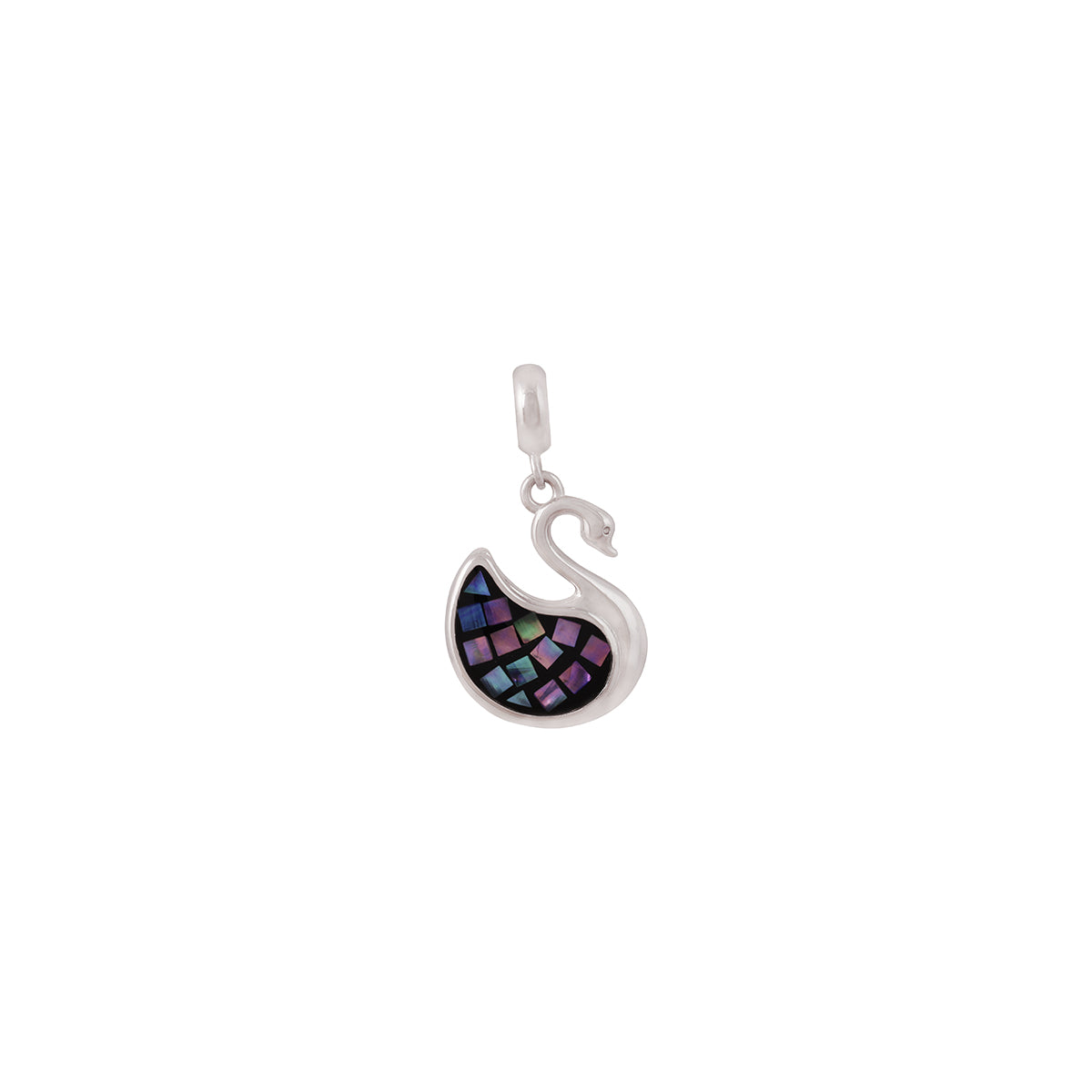 925 Sterling Silver Mosaic swan Pendant