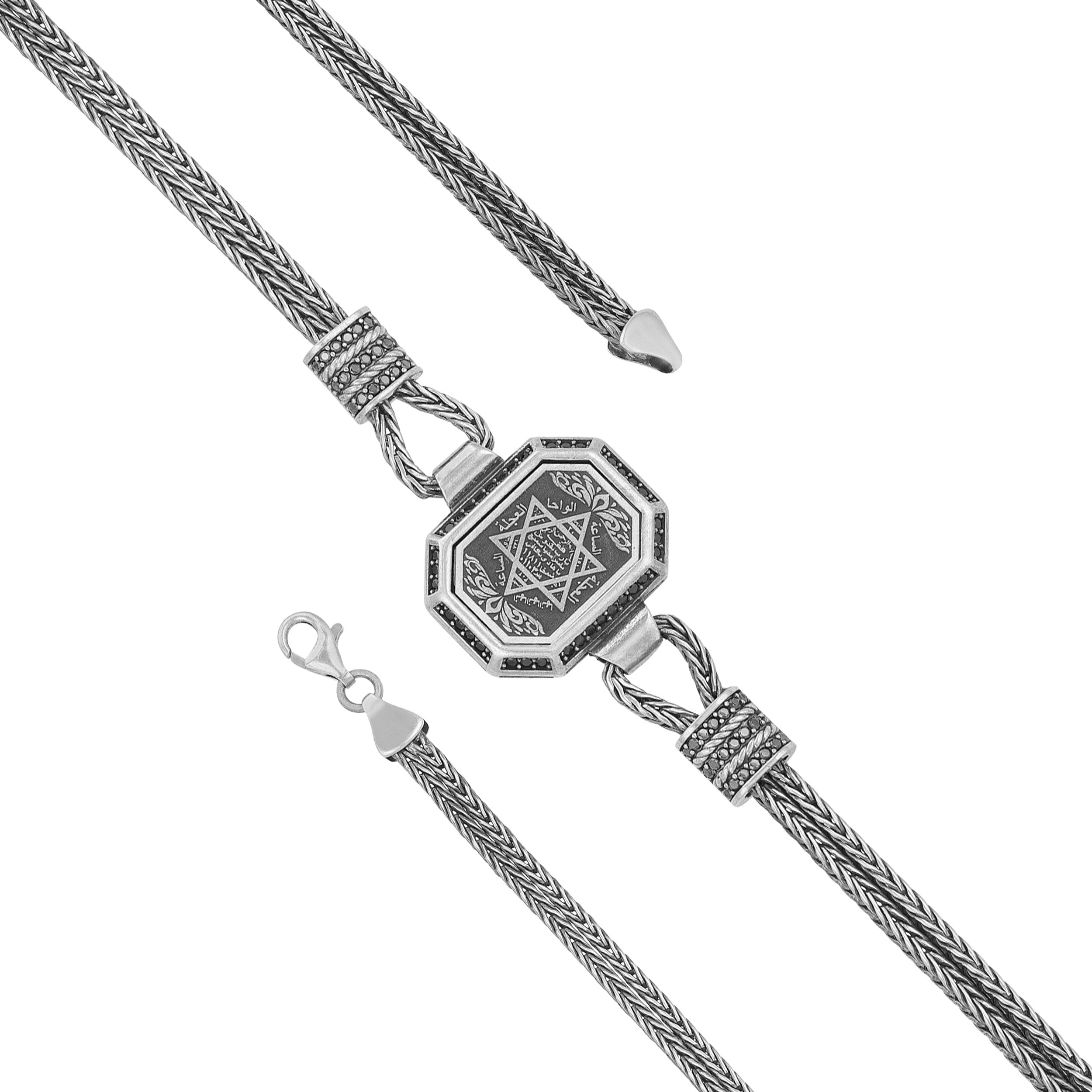 925 Sterling Silver Mystic Sigil Link Bracelet for Men