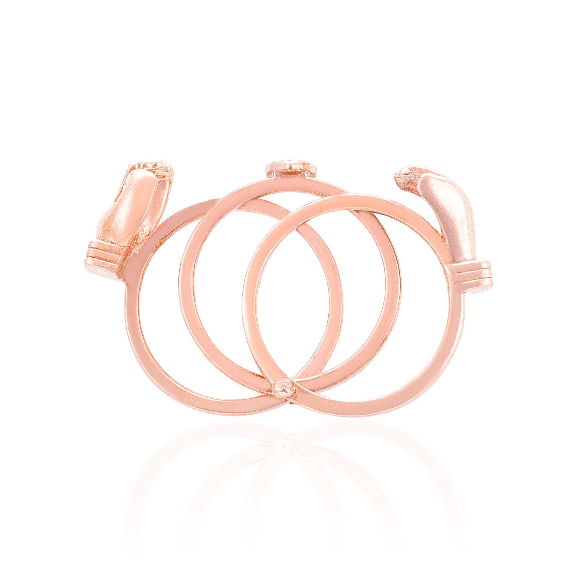 925 Sterling Silver Promise Grip Rose Gold Plated Ring for Women