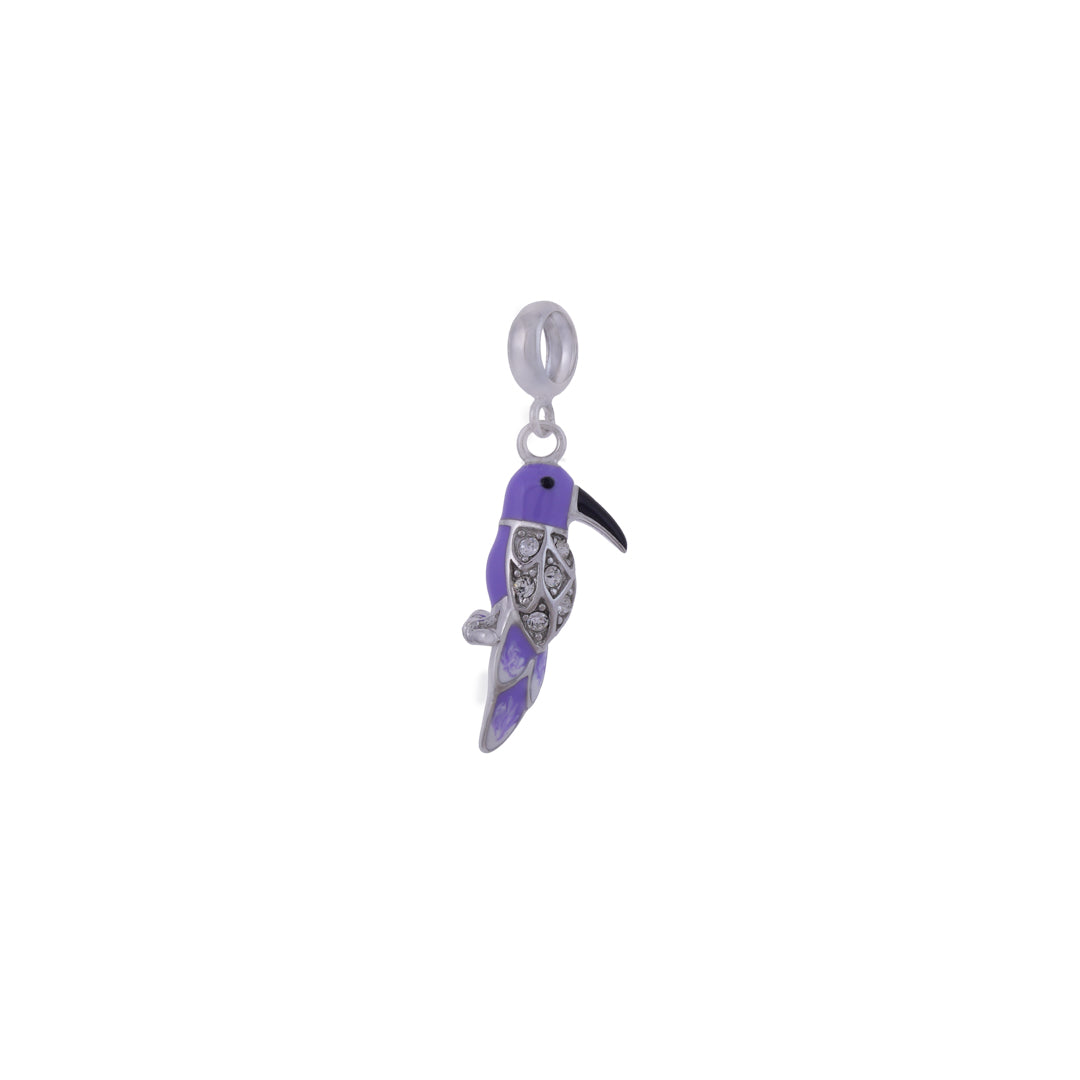 925 Sterling Silver Purple Honey Creeper Rhodium Plated Pendant For Kids