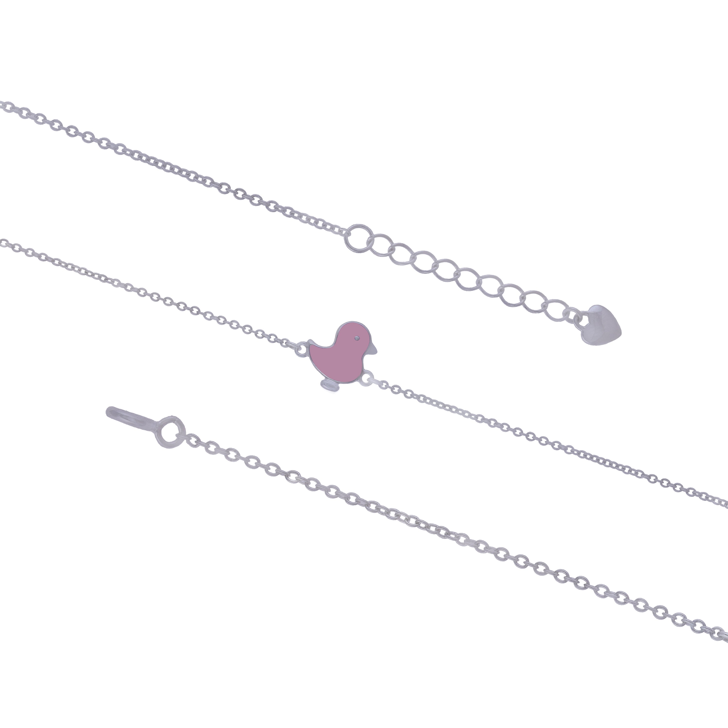 925 Sterling Silver Rhodium Plated Little Blush Wing Bracelet For Kids