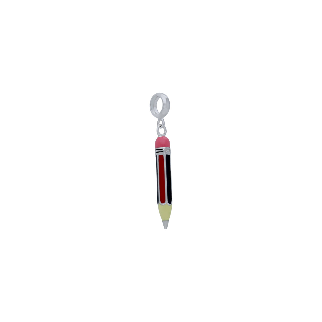 925 Sterling Silver Rhodium Plated Sketch Pencil Pendant For Kids