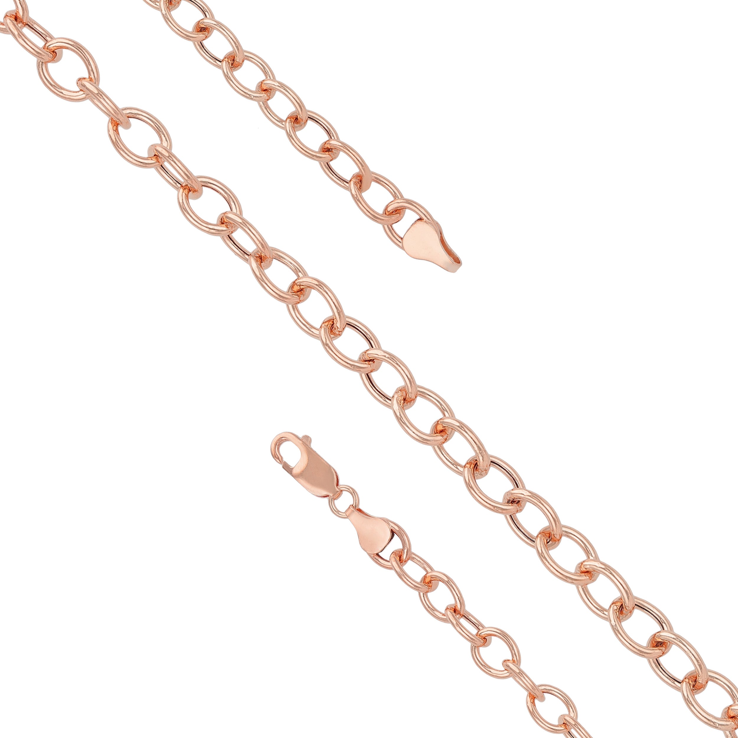 925 Sterling Silver Rose Gold Plated Halo Circle Bracelet for Men