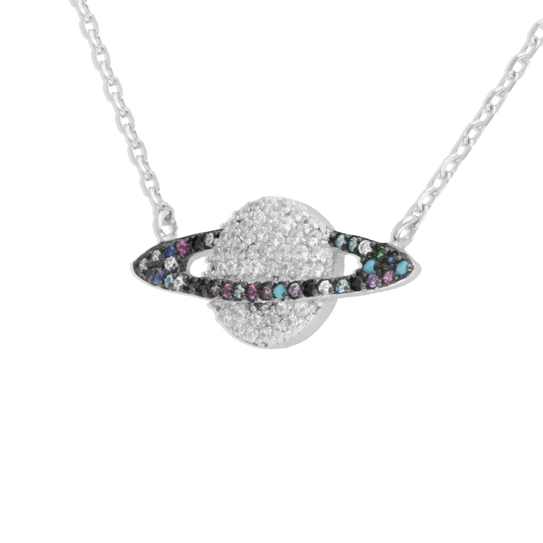 925 Sterling Silver Saturn Pendant Chain