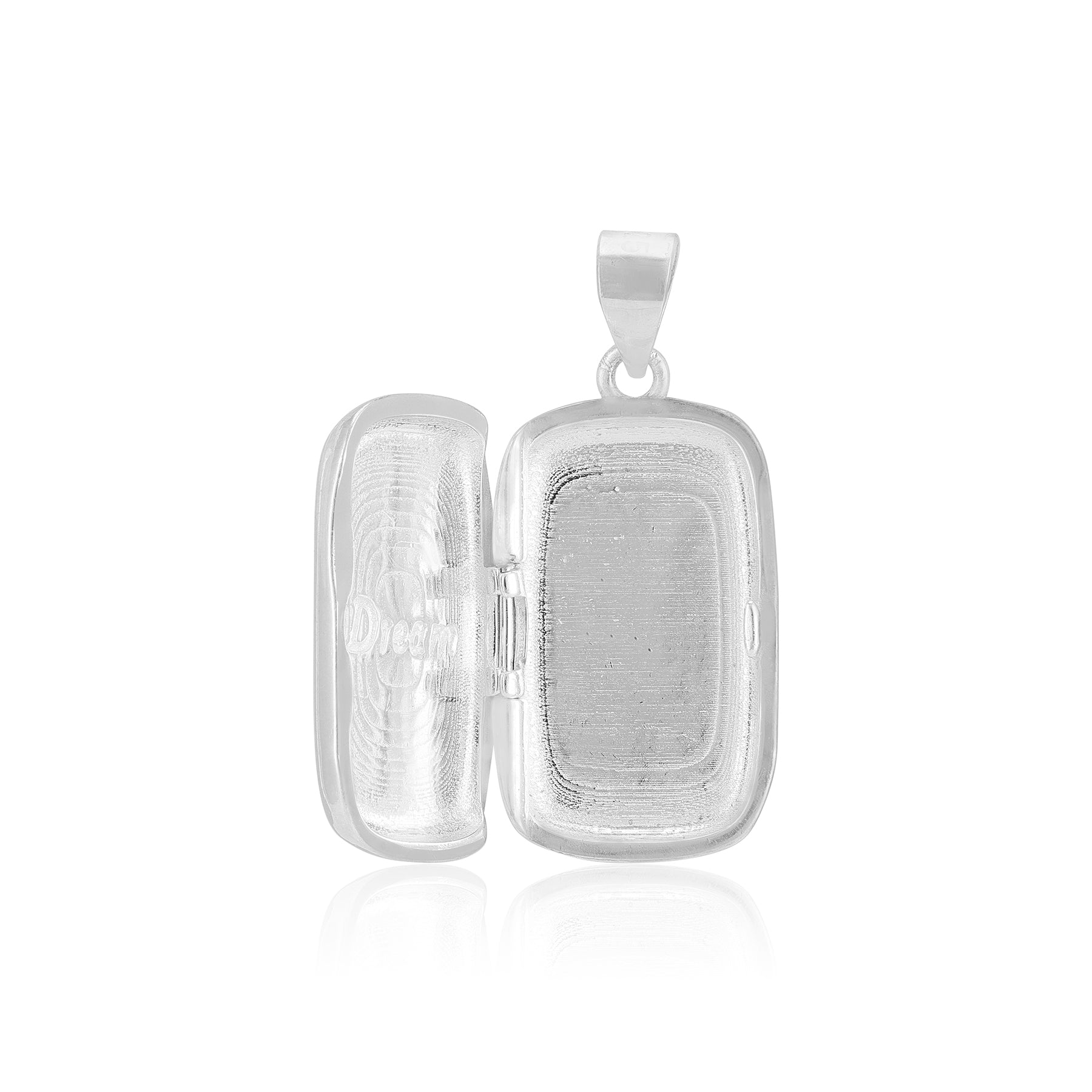 925 Sterling Silver Secret Slate Engravable Rhodium Plated Pendant
