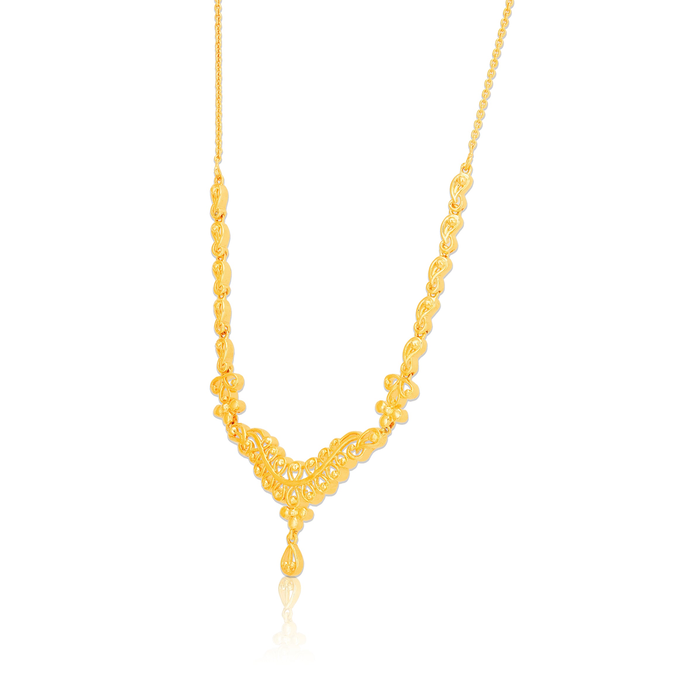 925 Sterling Silver Victorian Filigree Gold Plated Necklace for Women