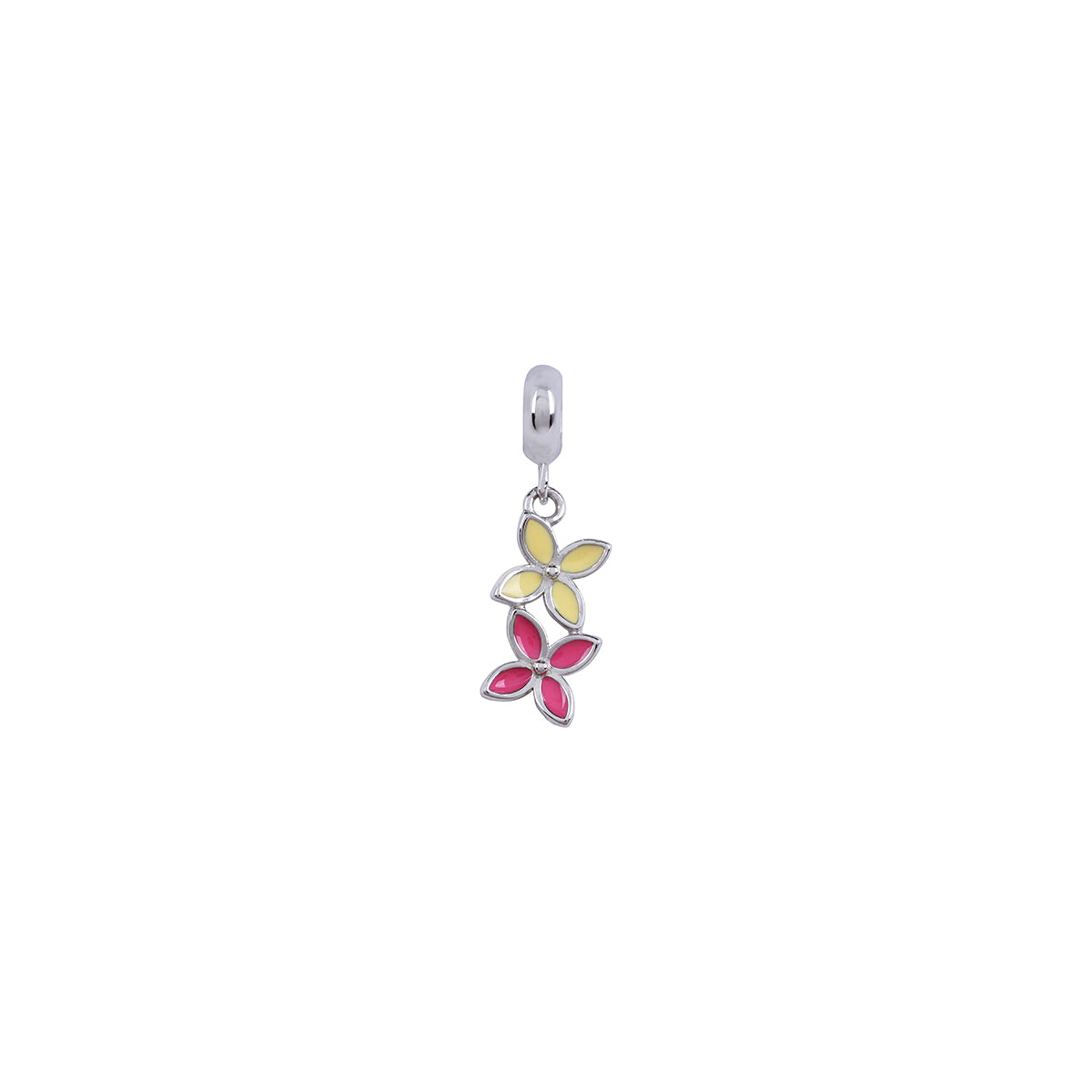 925 Sterling Silver Yellow floral Pendant