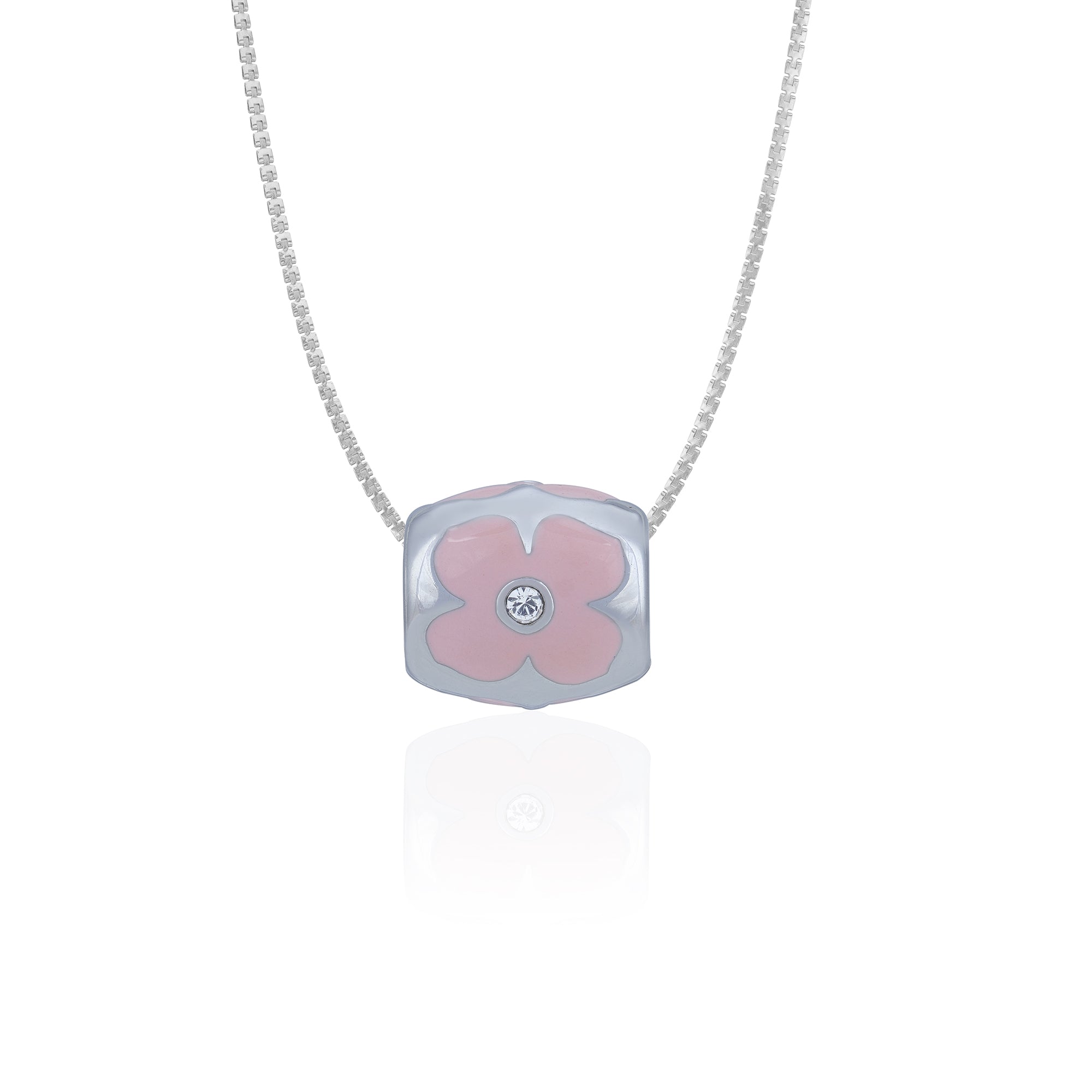 925 Sterling Silver Blush Blossom Quartet Charm Pendant for Women