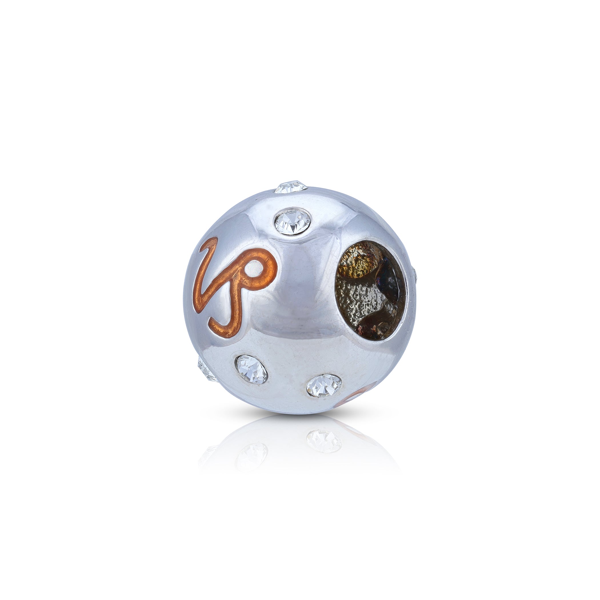 925 Sterling Silver Capricorn Crystal Crest Charm Pendant for Women