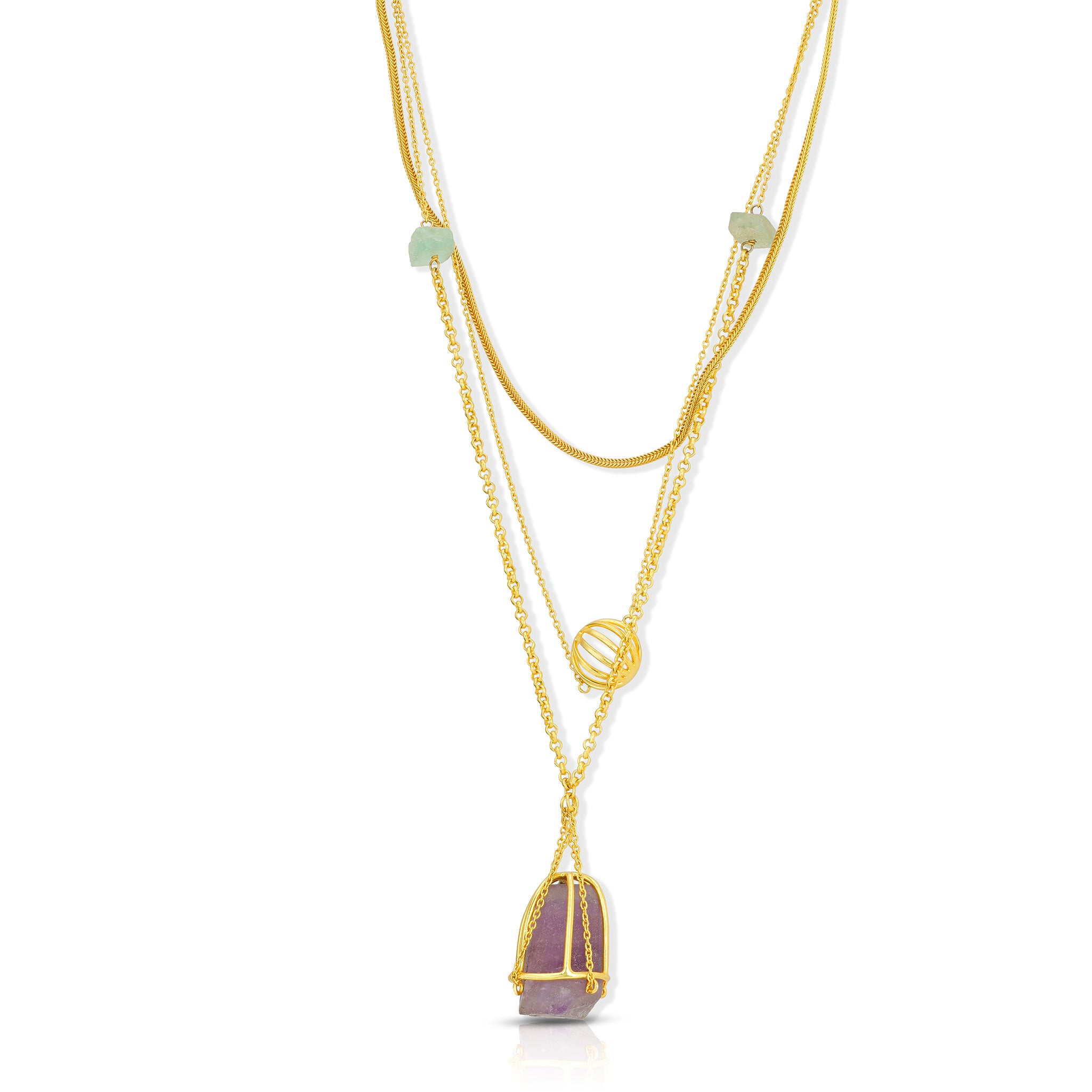 925 Sterling Silver Cascading Multi-Strand Shield Chain Pendant for Women