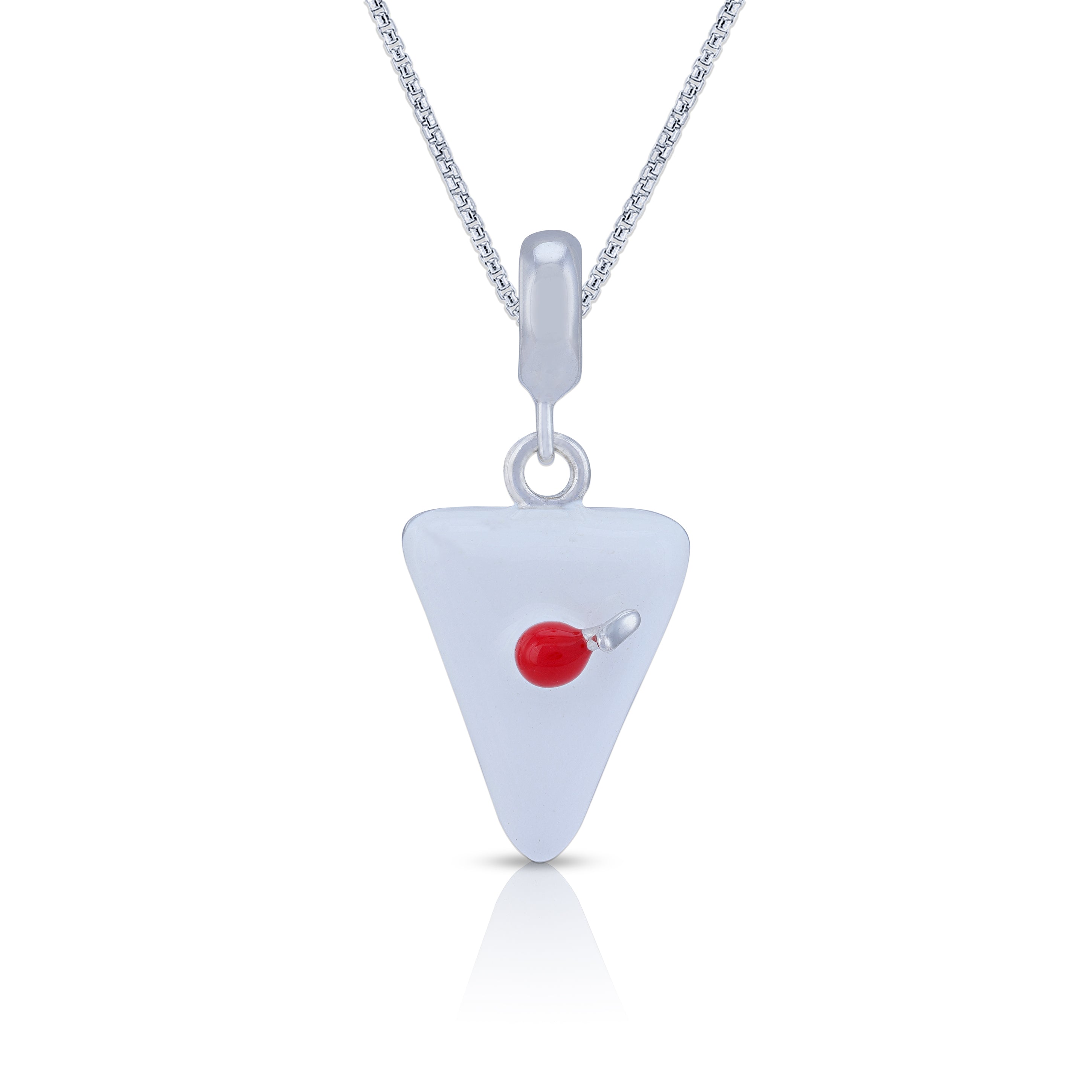 925 Sterling Silver Cherry Delight Cake Slice Charm Pendant for Women