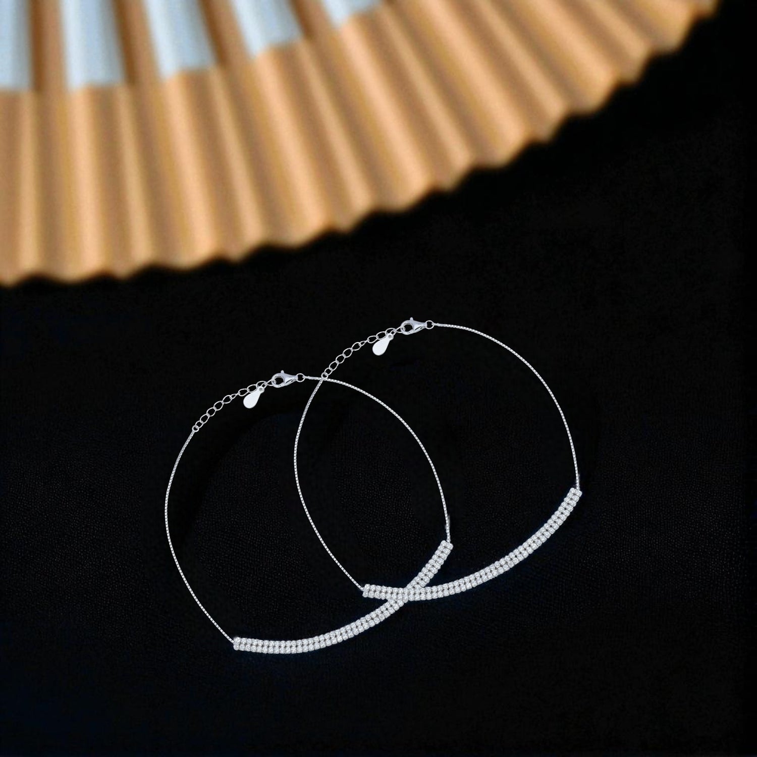 925 Sterling Silver Chic Mirage Dual Anklet For Women