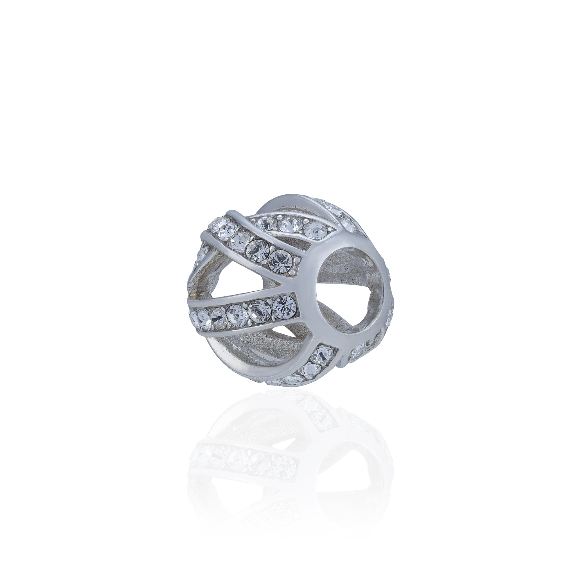 925 Sterling Silver Crystal Crossflow Elegance Charm Pendant for Women