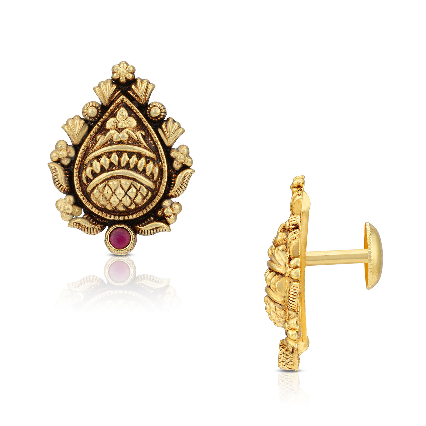 925 Sterling Silver Eternal Teardrop Ruby Earring for Women