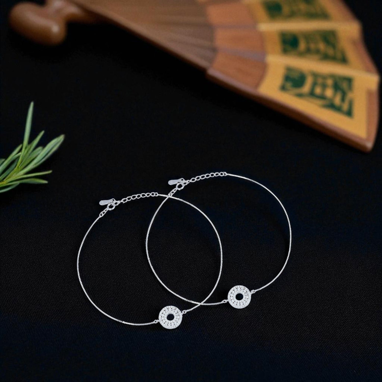 925 Sterling Silver Exquisite Eternal Circle Anklet For Women