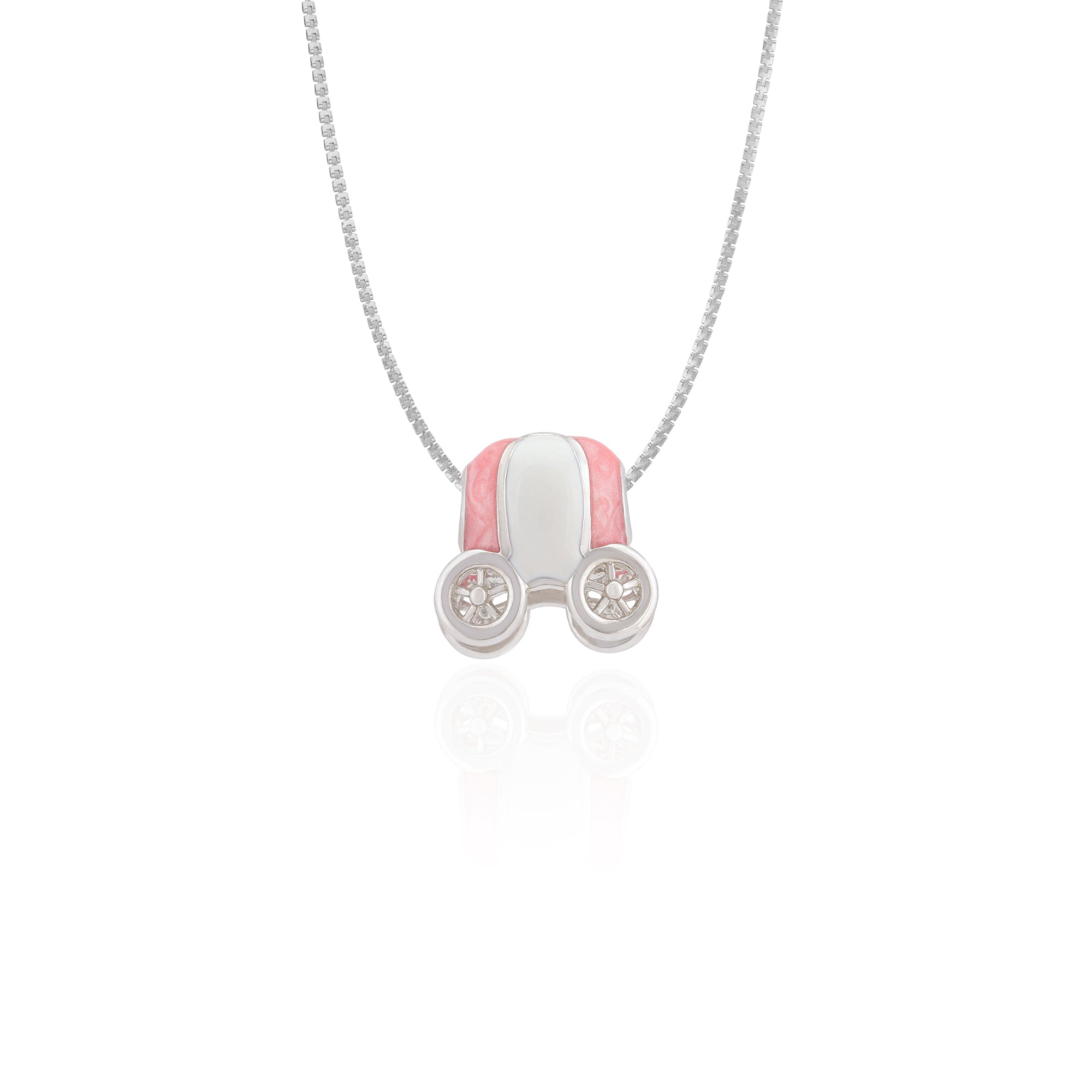 925 Sterling Silver Fairytale Journey Coach Charm Pendant for Women