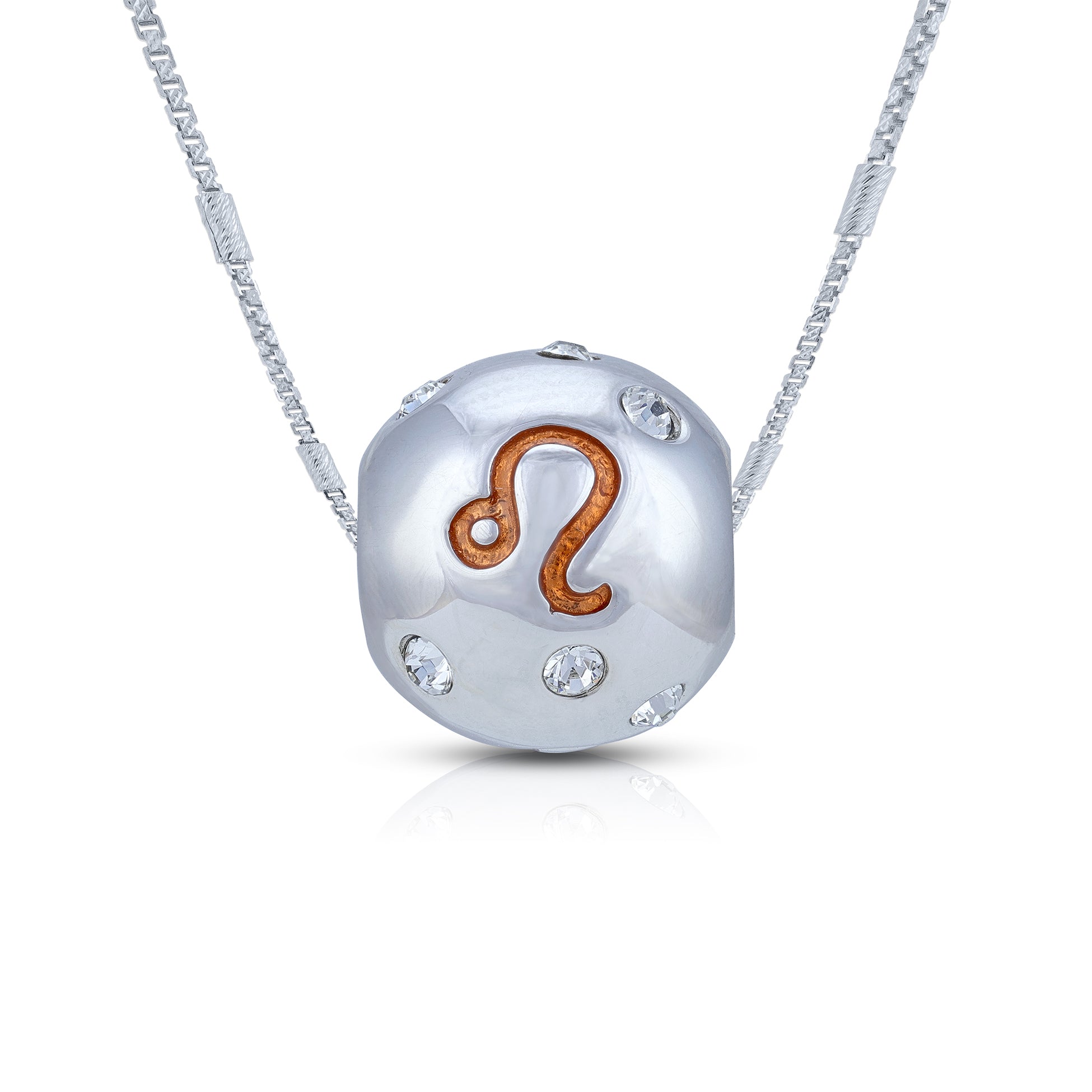 925 Sterling Silver Fiery Leo Zodiac Charm Pendant for Women