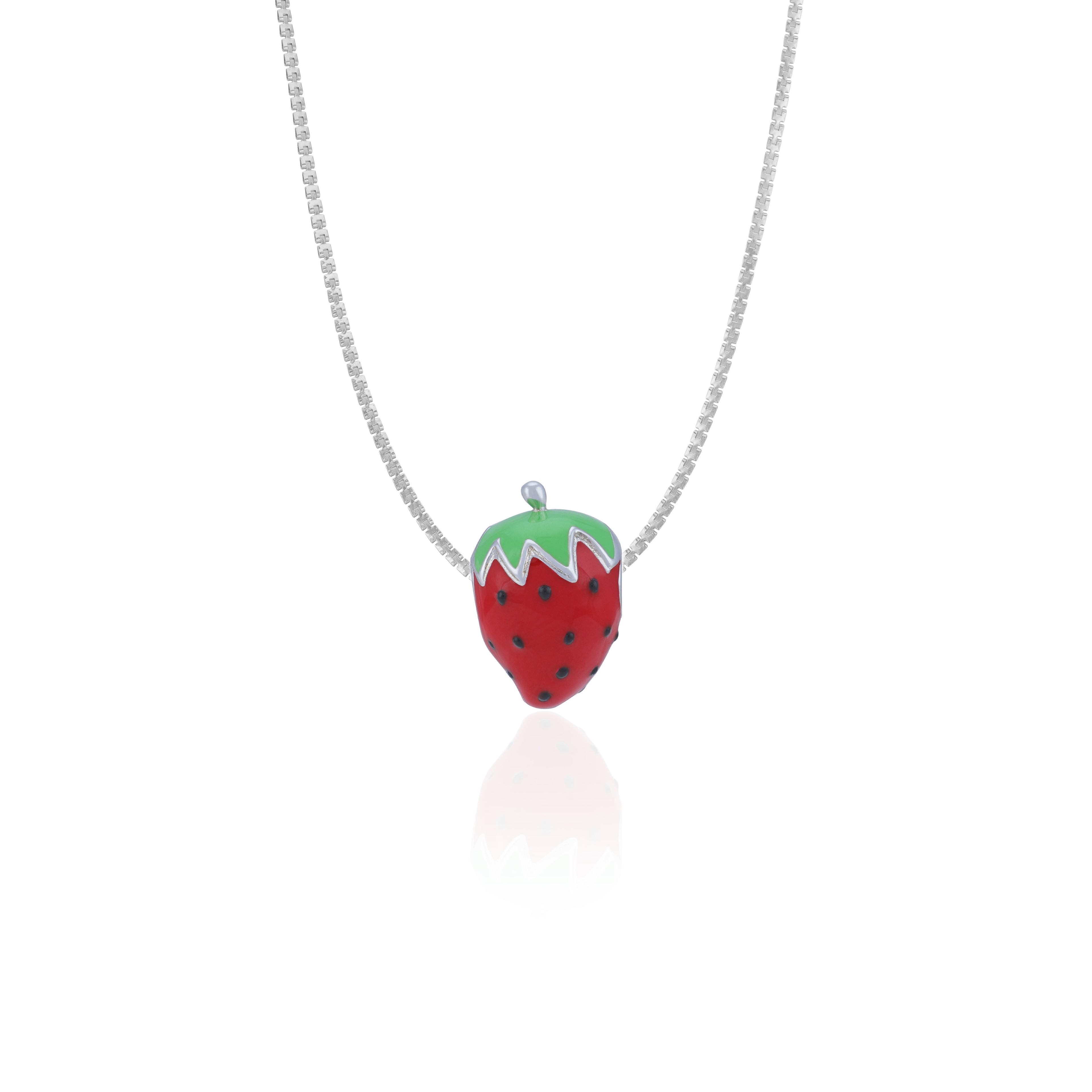 925 Sterling Silver Fragaria Whimsy Charm Pendant for Women
