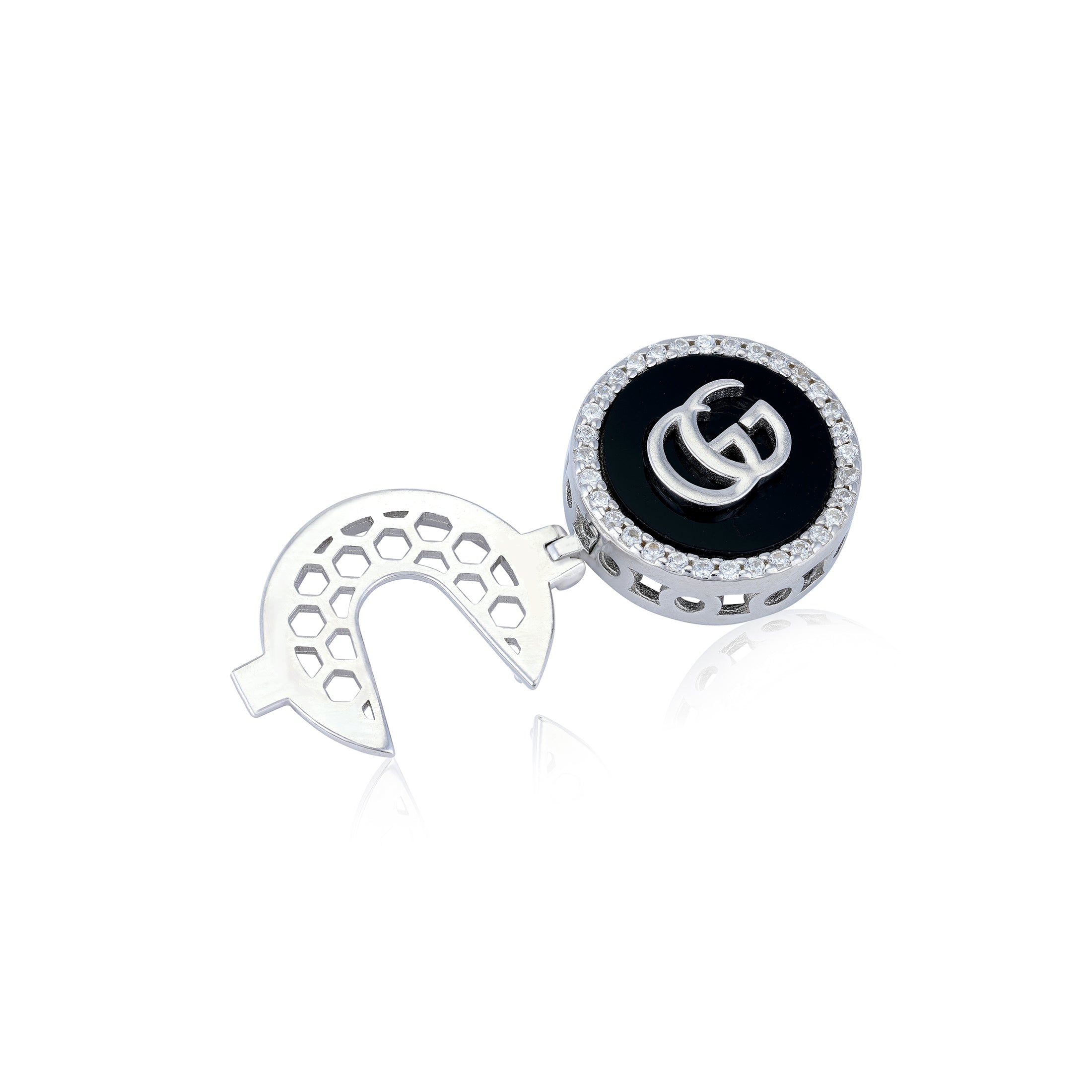 925 Sterling Silver GG Monogram Coat pin for Men