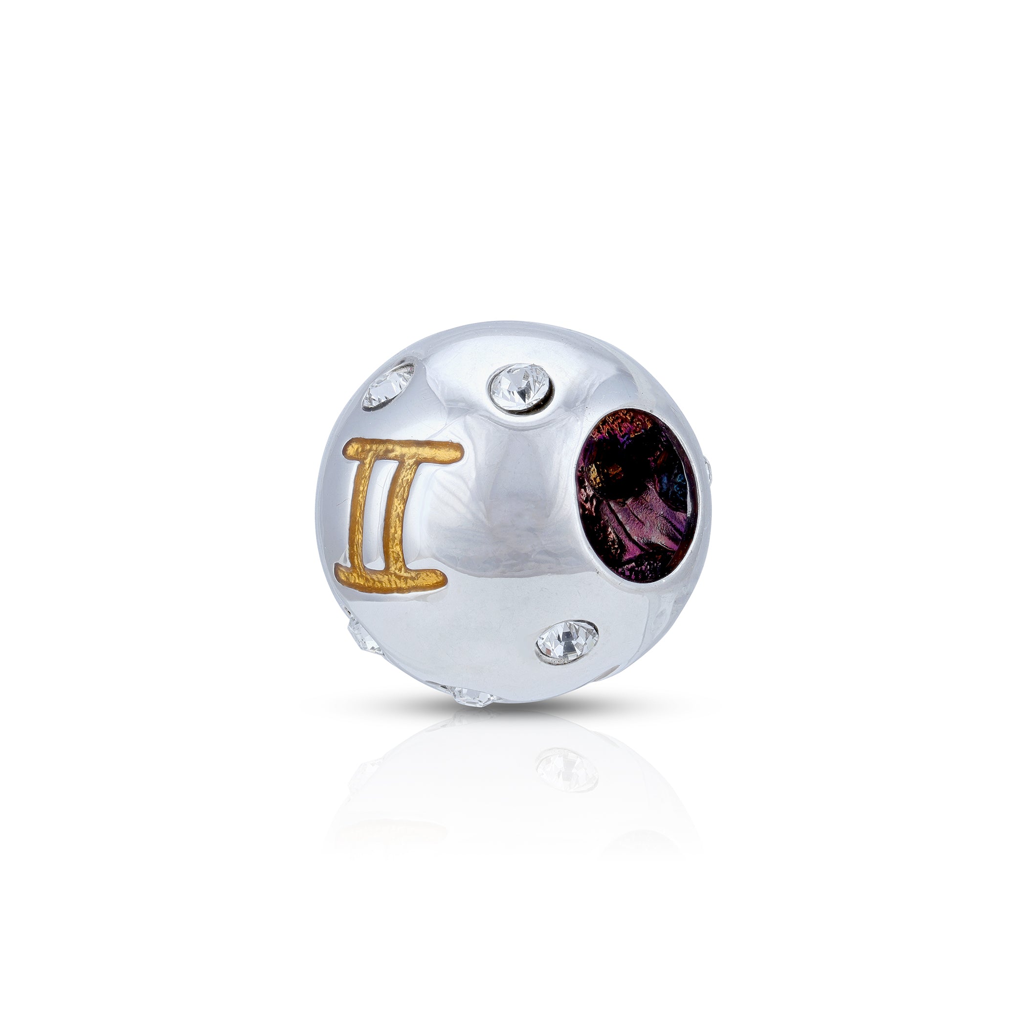 925 Sterling Silver Gemini Radiance Orb Charm Pendant for Women