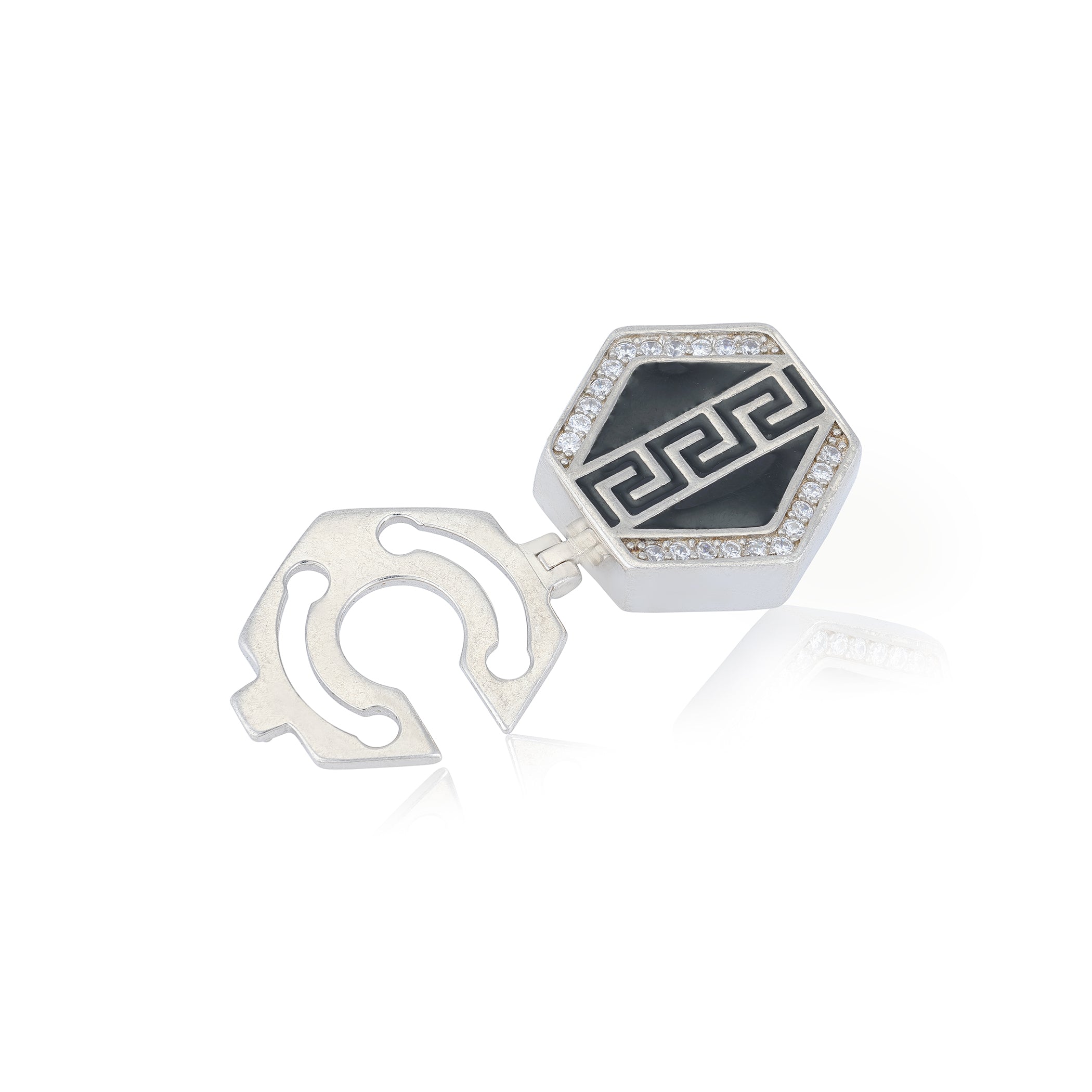 925 Sterling Silver Hexa Labyrinth Coat pin for Men
