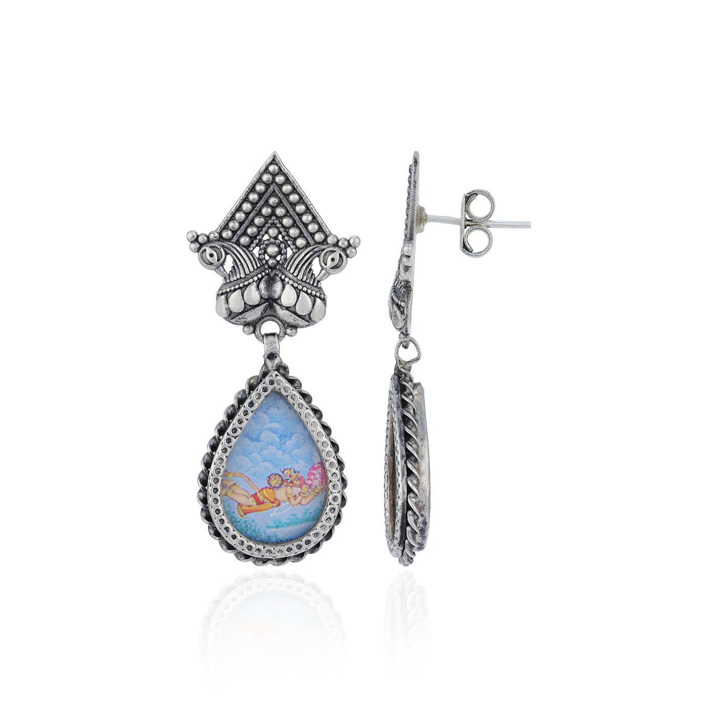 925 Sterling Silver Majestic Bloom Drape Earrings for Women