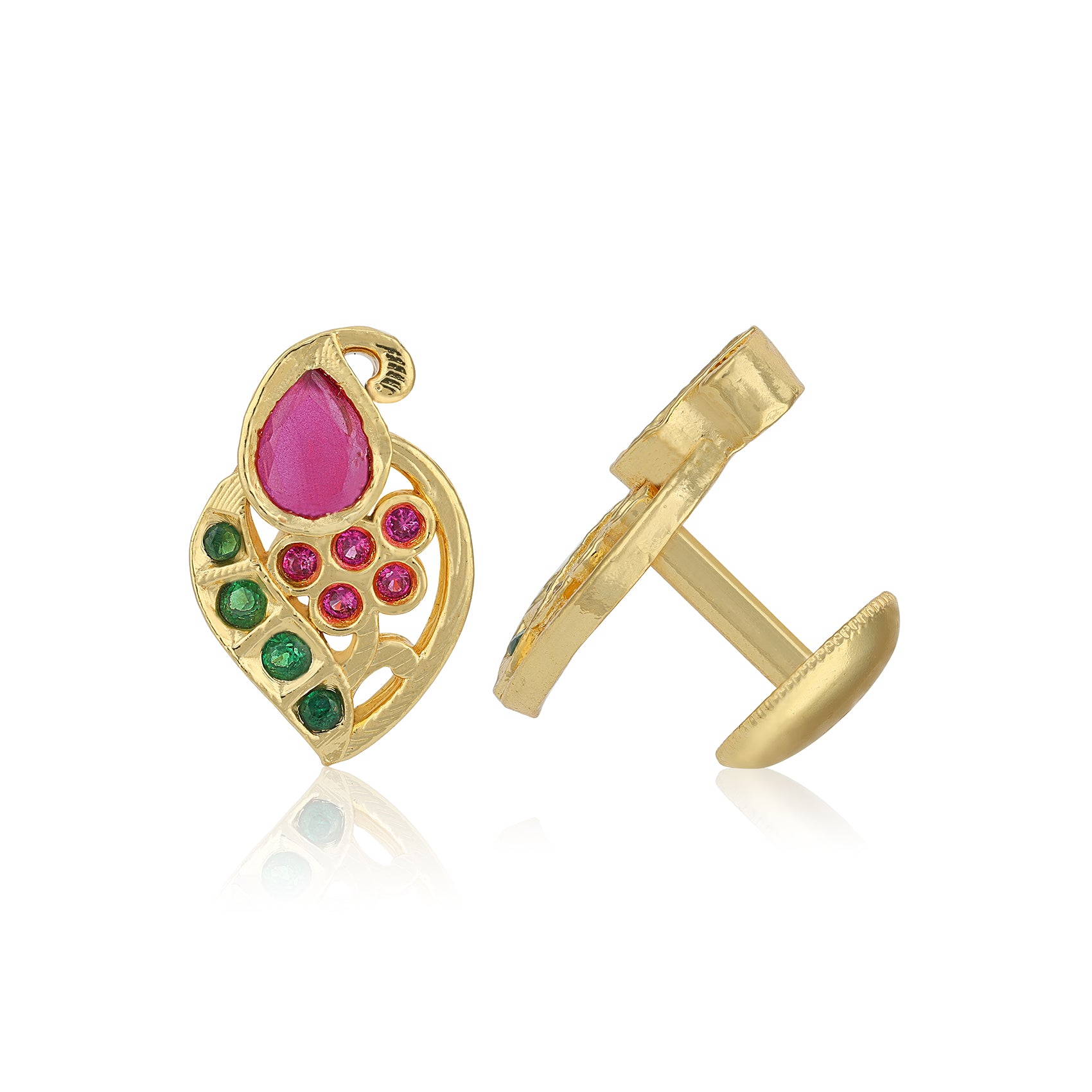 925 Sterling Silver Paisley Ruby Stone Earring for Women