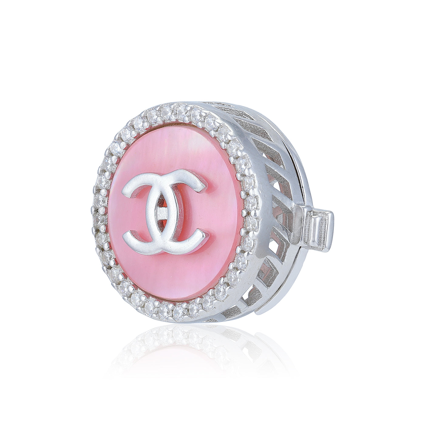 925 Sterling Silver Pink Luxe Crossover C Coat pin for Men