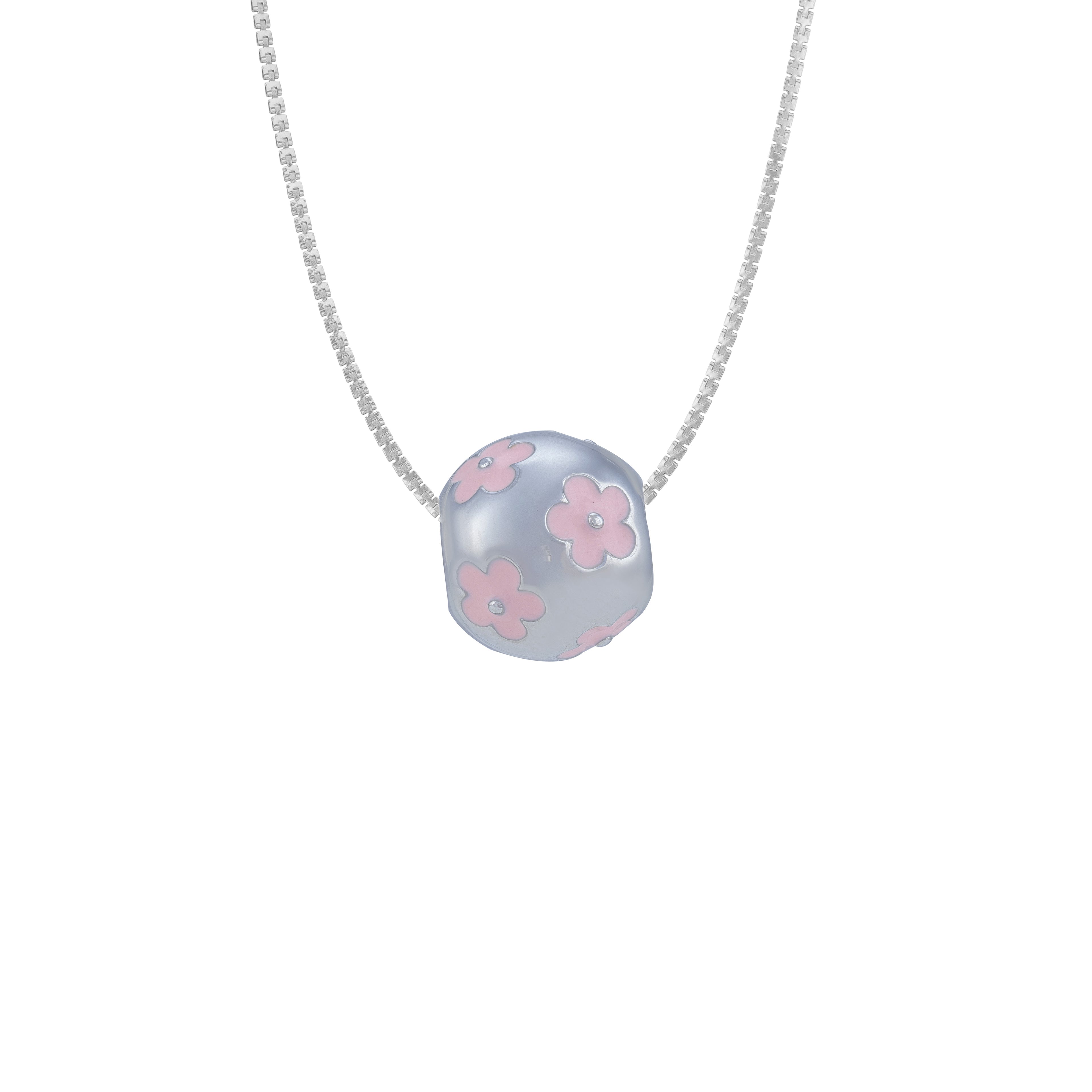 925 Sterling Silver Pink Petal Drift Charm Pendant for Women