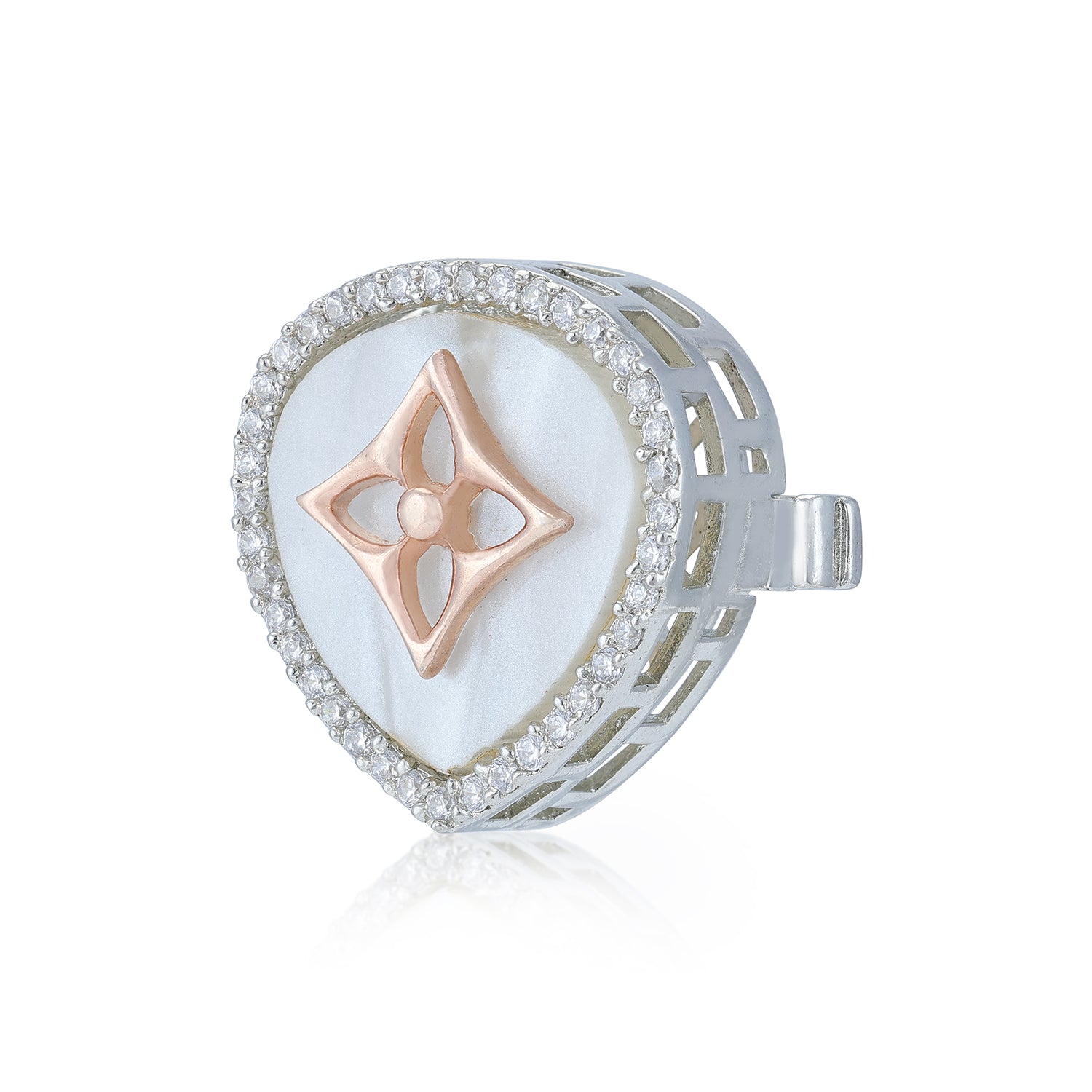 925 Sterling Silver Rose Glow Dainty Halo Dual tone Coat pin for Men