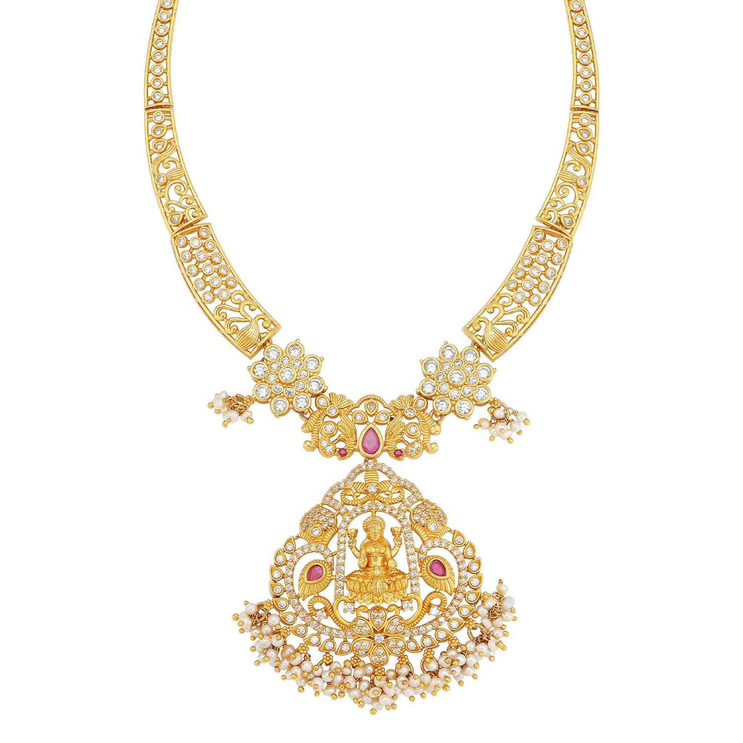 925 Sterling Silver Shubha Mangala Lakshmi Necklace for Women
