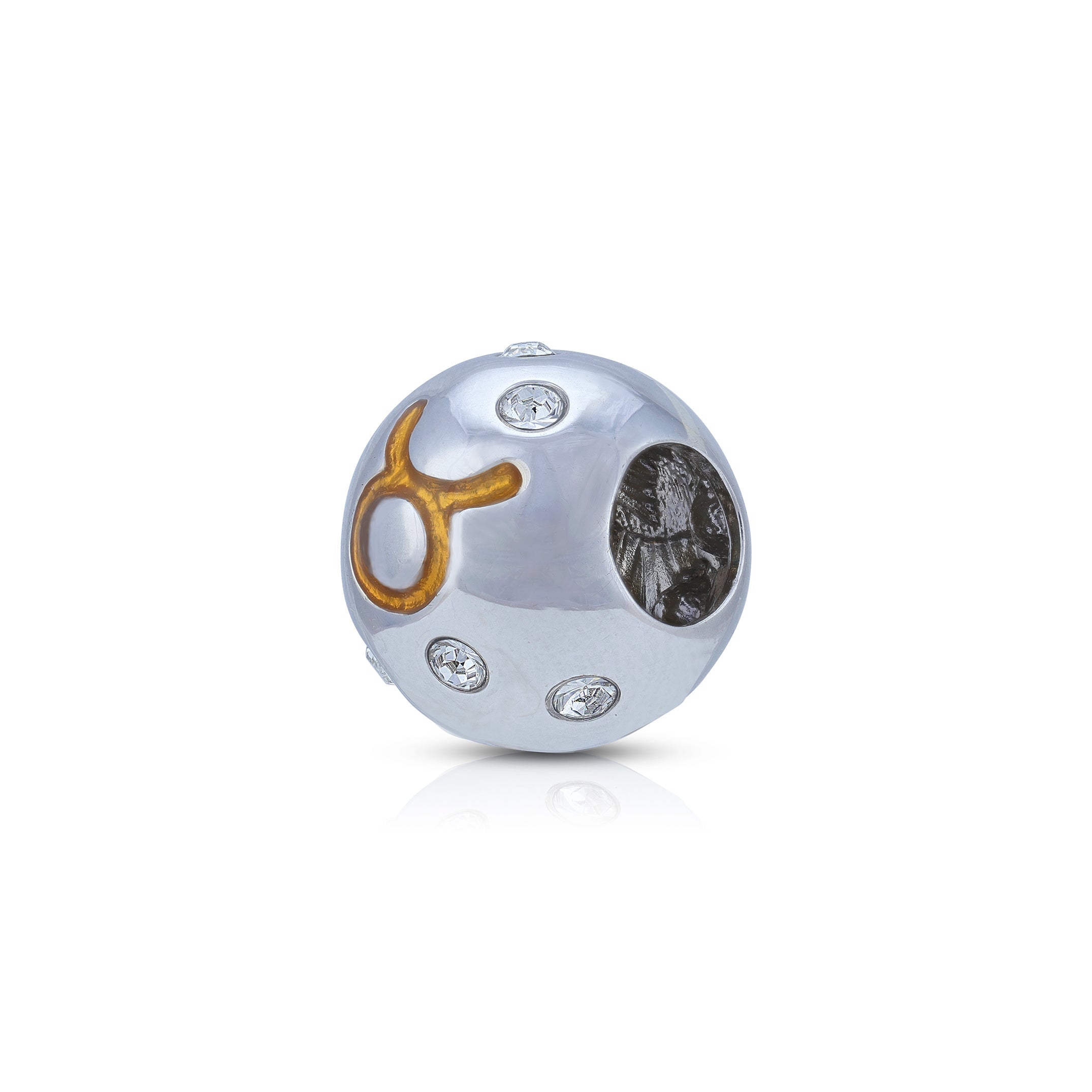 925 Sterling Silver Taurus Grace Sparkle Charm Pendant for Women