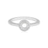 925 Sterling Silver Glittering Circle Rhodium Plated Rings For Women