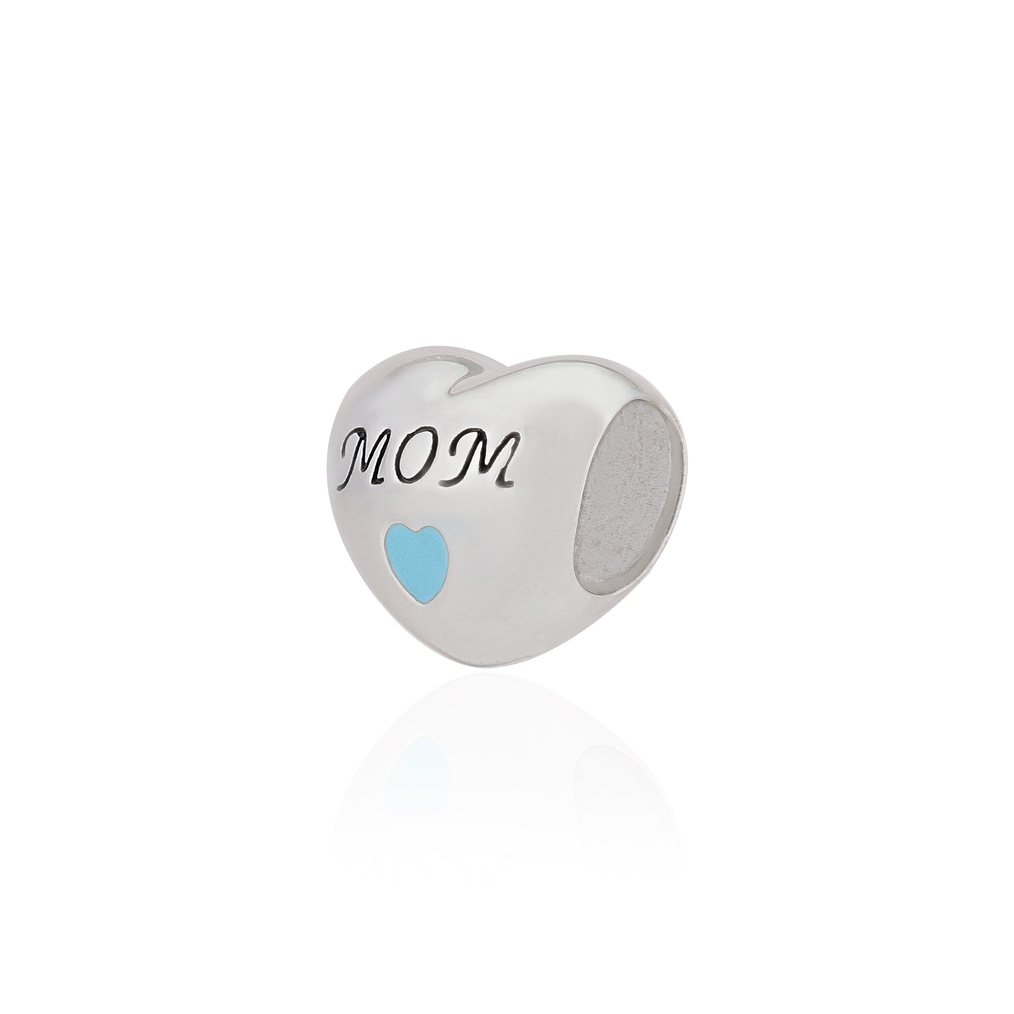 925 Sterling Silver Cherished Mother Heart Charm Pendant for Women