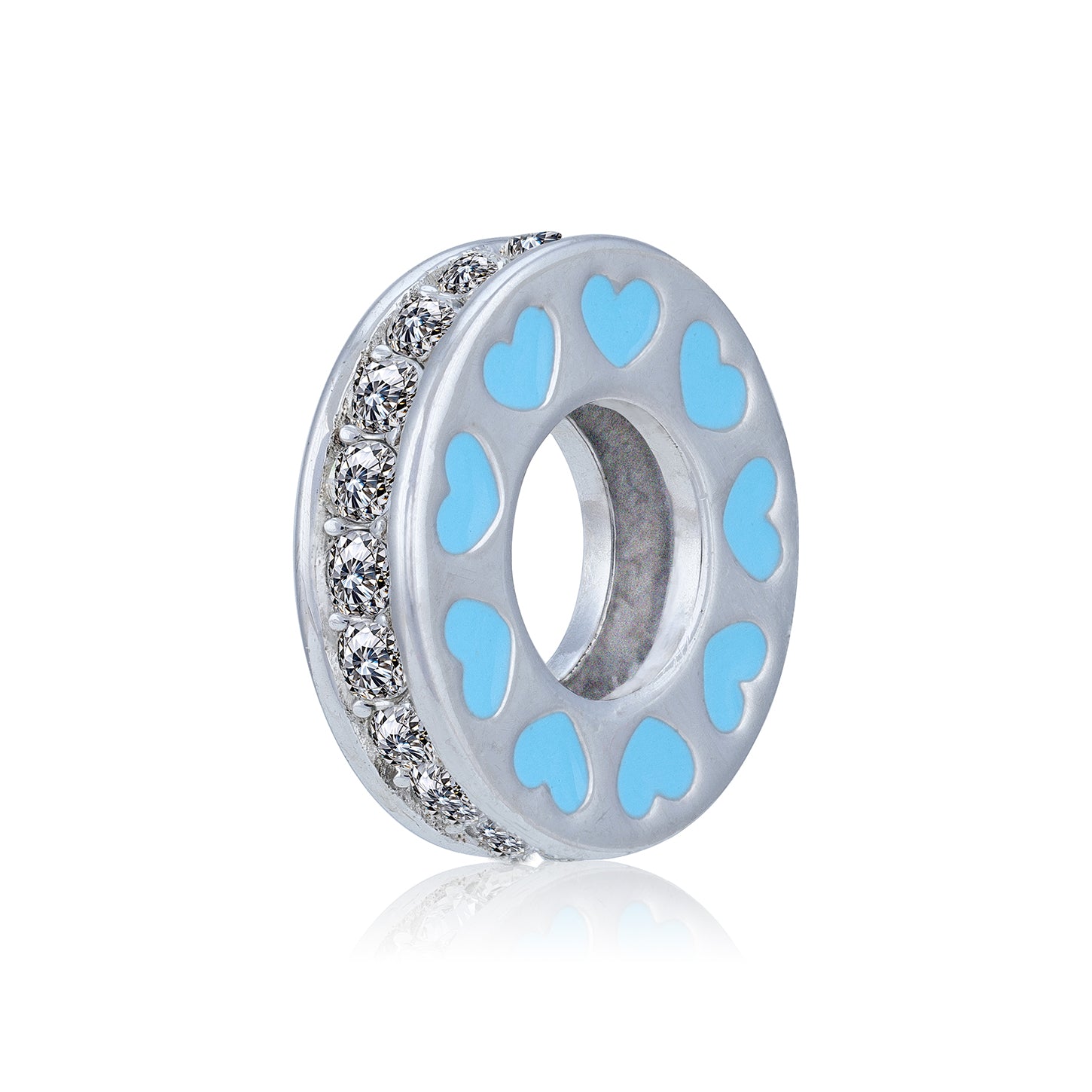 925 Sterling Silver Circle of Love Sparkle Charm Pendant for Women
