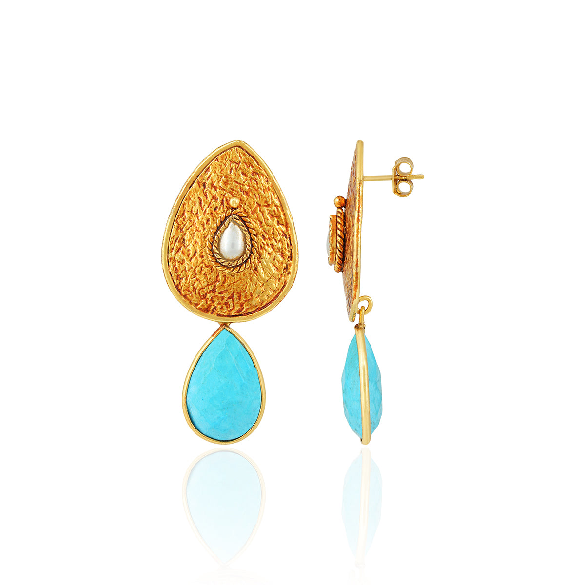925 Sterling Silver Elegant Aqua Pearl Earrings for Women