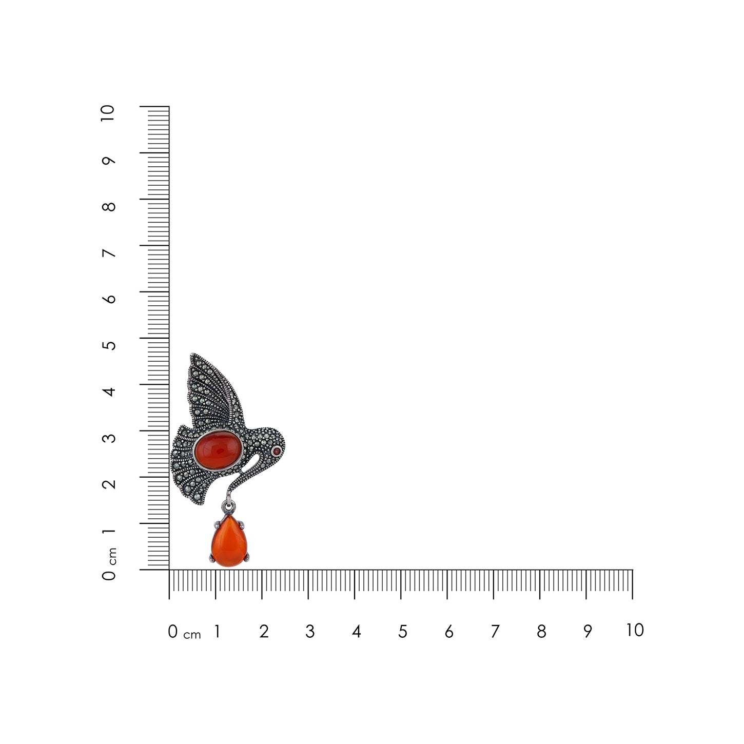 925 Sterling Silver Marcasite Bird Carnelian Earrings for Women