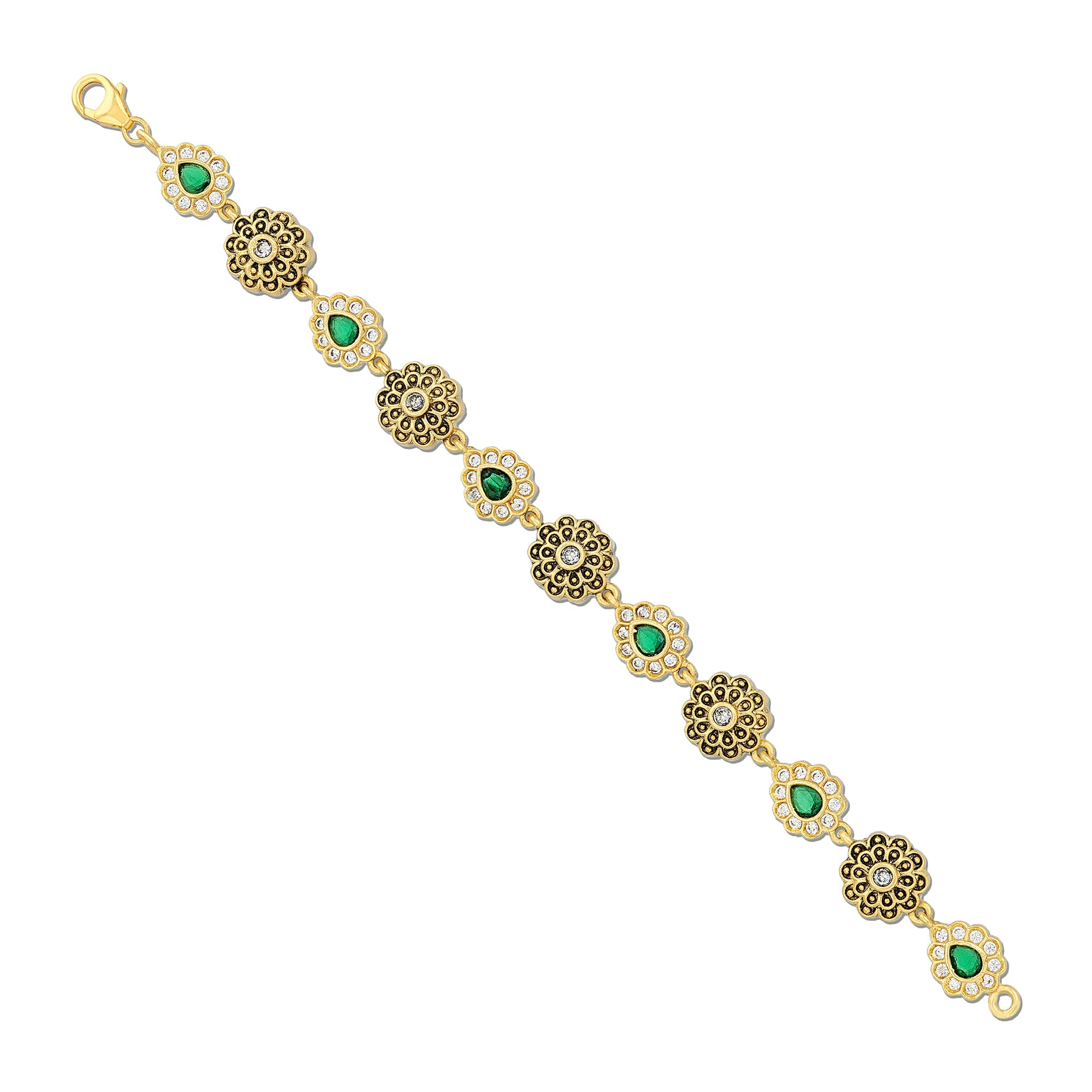925 Sterling Silver Mughal Bloom Antique Bracelet for Women