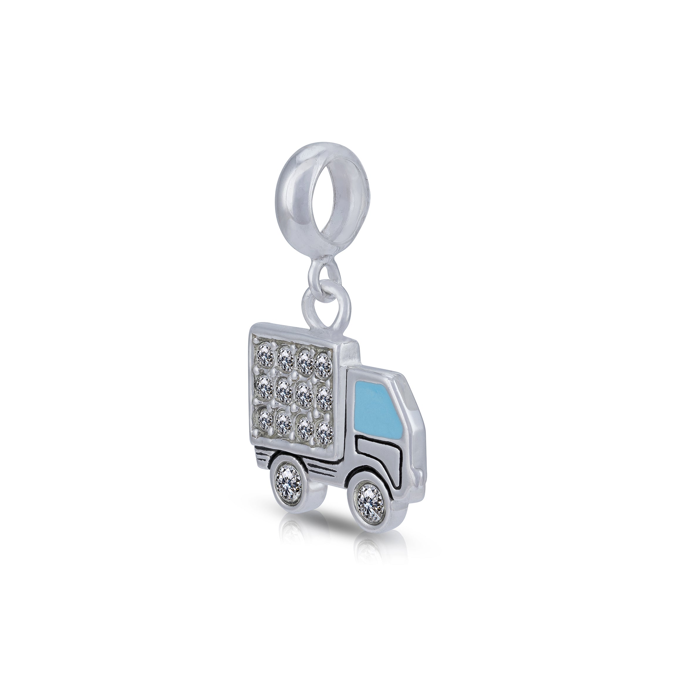 925 Sterling Silver Sparkle Hauler Charm Pendant for Women