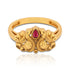 925 Sterling Silver Antique Dual Peacock Tear Drop Kemp Centred Ring For Women