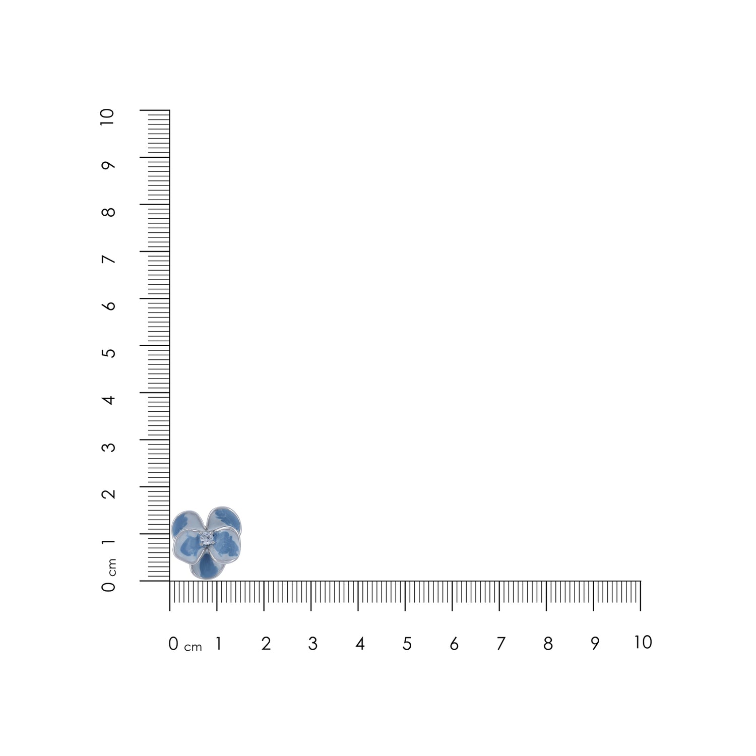 925 Sterling Silver Blue Petal Flower Crystal Stud for Women