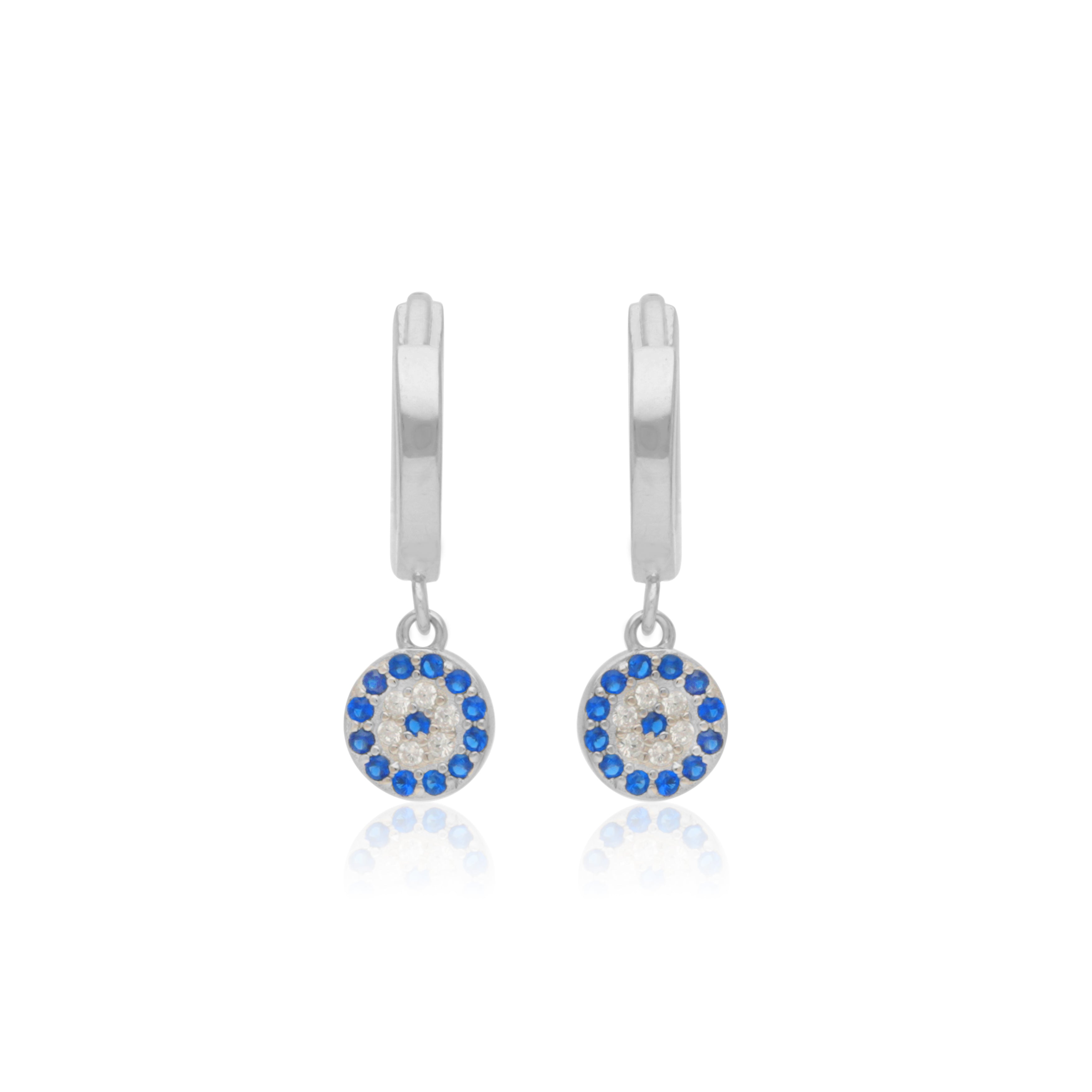 925 Sterling Silver Blue Silver Rhodium Plated Earring For Kids