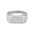 925 Sterling Silver Bold Rectangle Triple-Stripe Ring for Men