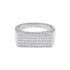 925 Sterling Silver Bold Rectangular Diamond Panel Ring for Men